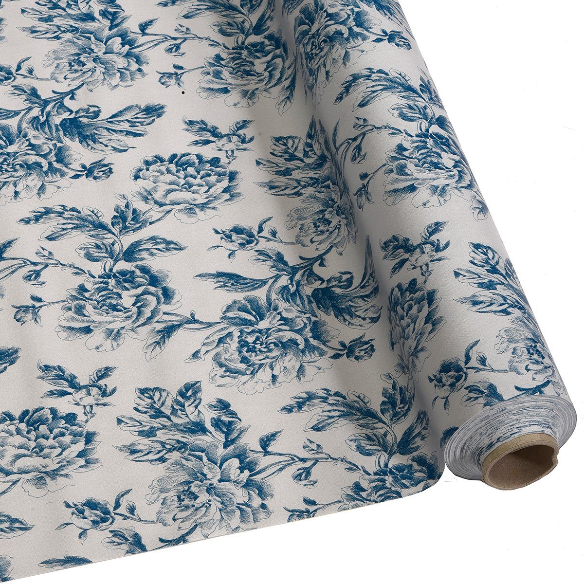 DéVa Tischdecke Wachstuchtischdecke "Rosen weiß/blau" in günstig online kaufen