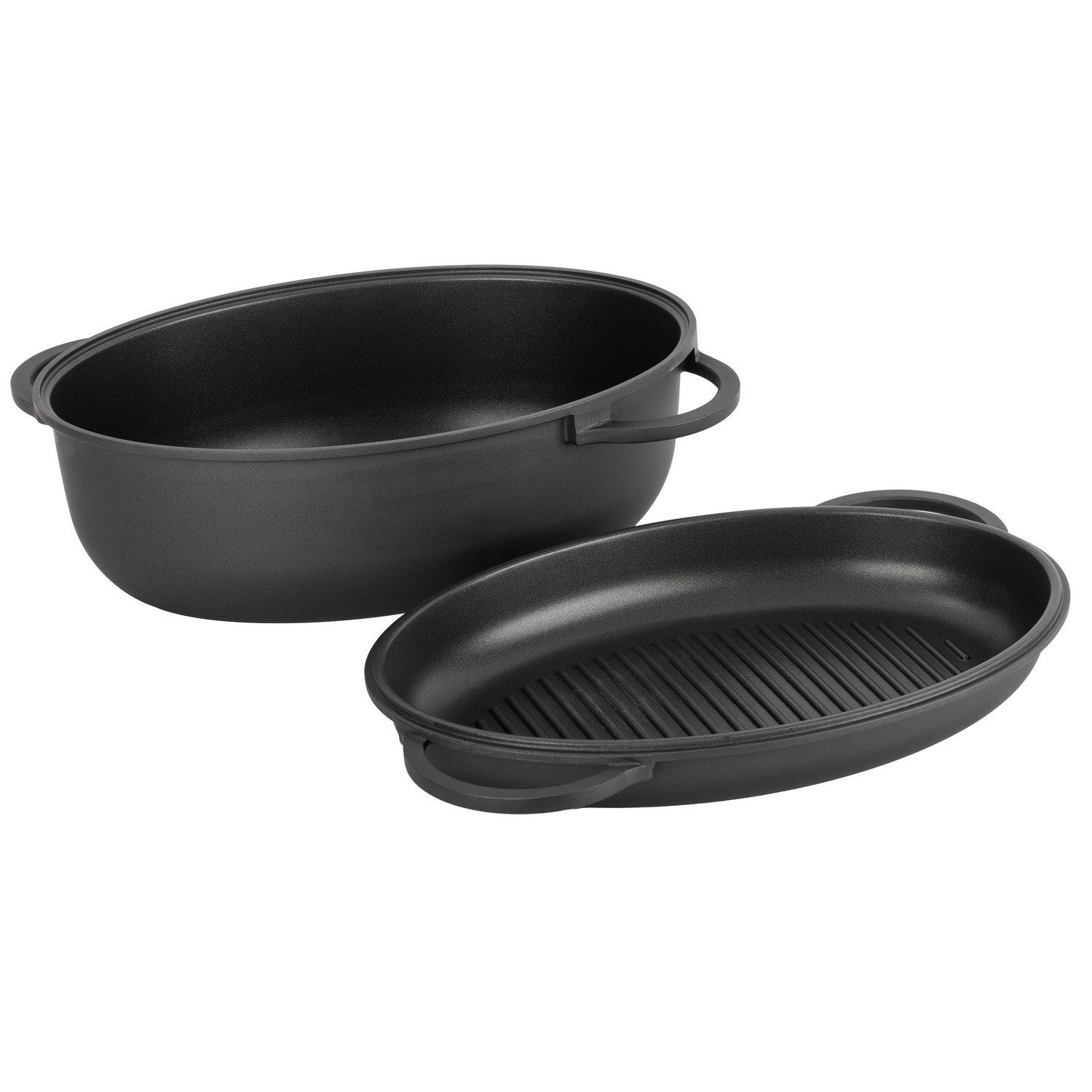 Haushalt International Bräter 2in1 Backofen-Brattopf "Cherware" Backofentopf Kochtopf, Aluminiumguss, Deckel als Grillpfanne nutzbar – Bild 5 von 5