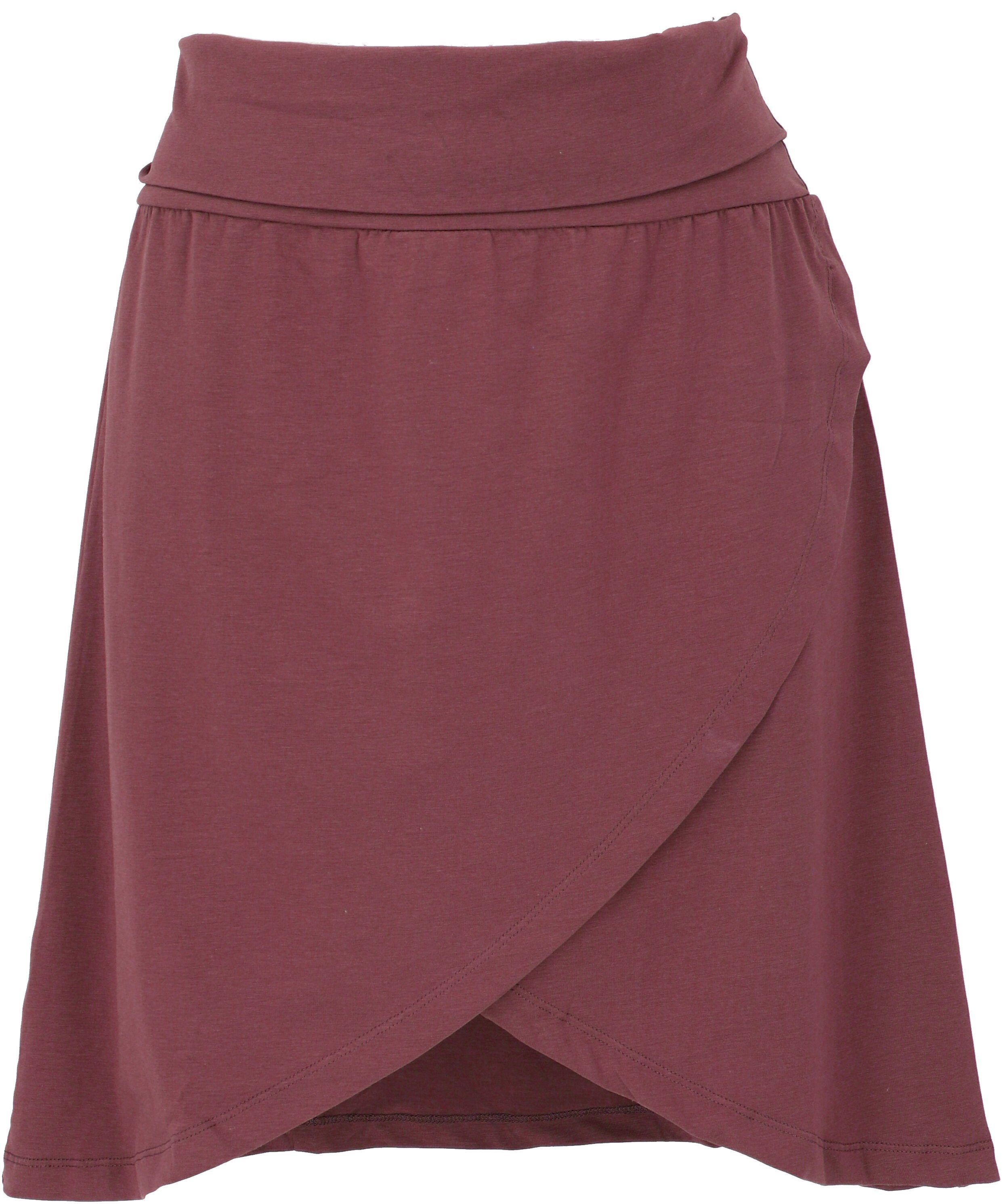 Guru-Shop Minirock A-Linien Rock aus Bio-Baumwolle, Yogarock im.. alternative Bekleidung burgundy