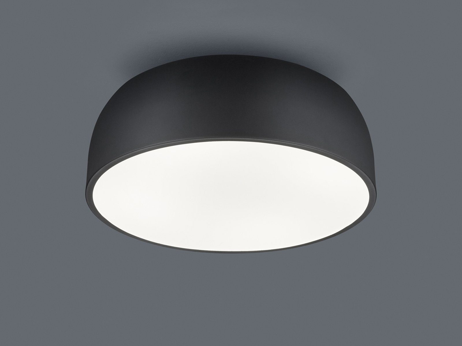 Ø52cm Deckenbeleuchtung Schwarz LED groß-e Treppenhaus Warmweiß, meineWunschleuchte wechselbar, Metall Lampenschirm Deckenleuchte, LED
