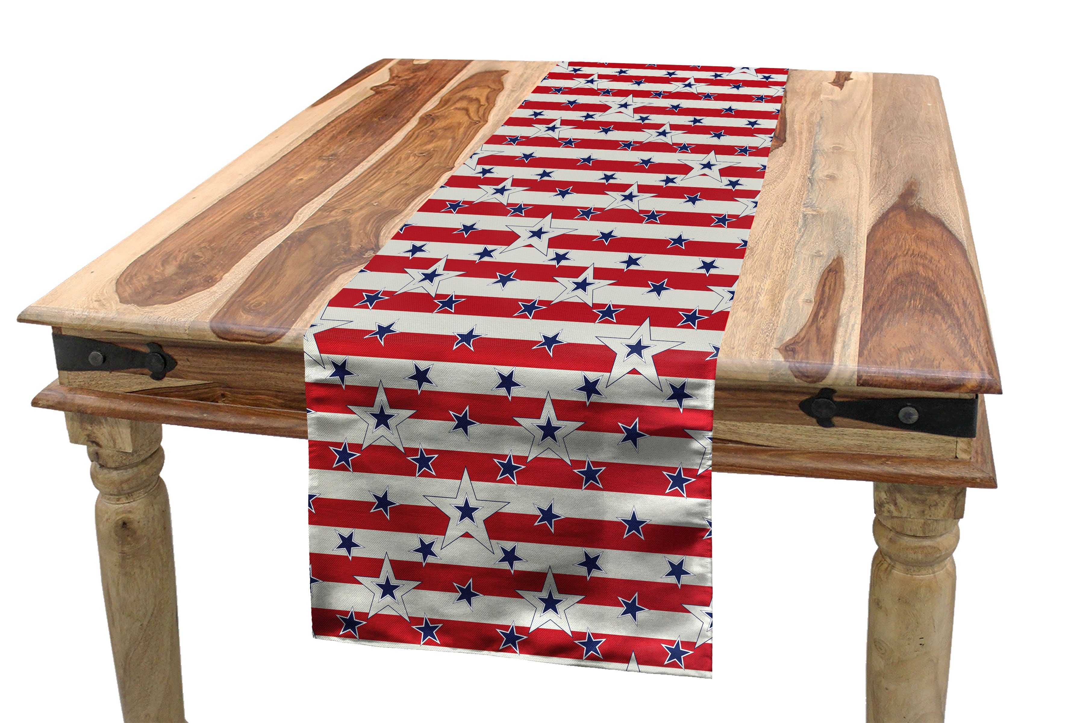 Abakuhaus Tischläufer Esszimmer Küche Rechteckiger Dekorativer Tischläufer, Vereinigte Staaten von Amerika Liebe mein Land Amerika