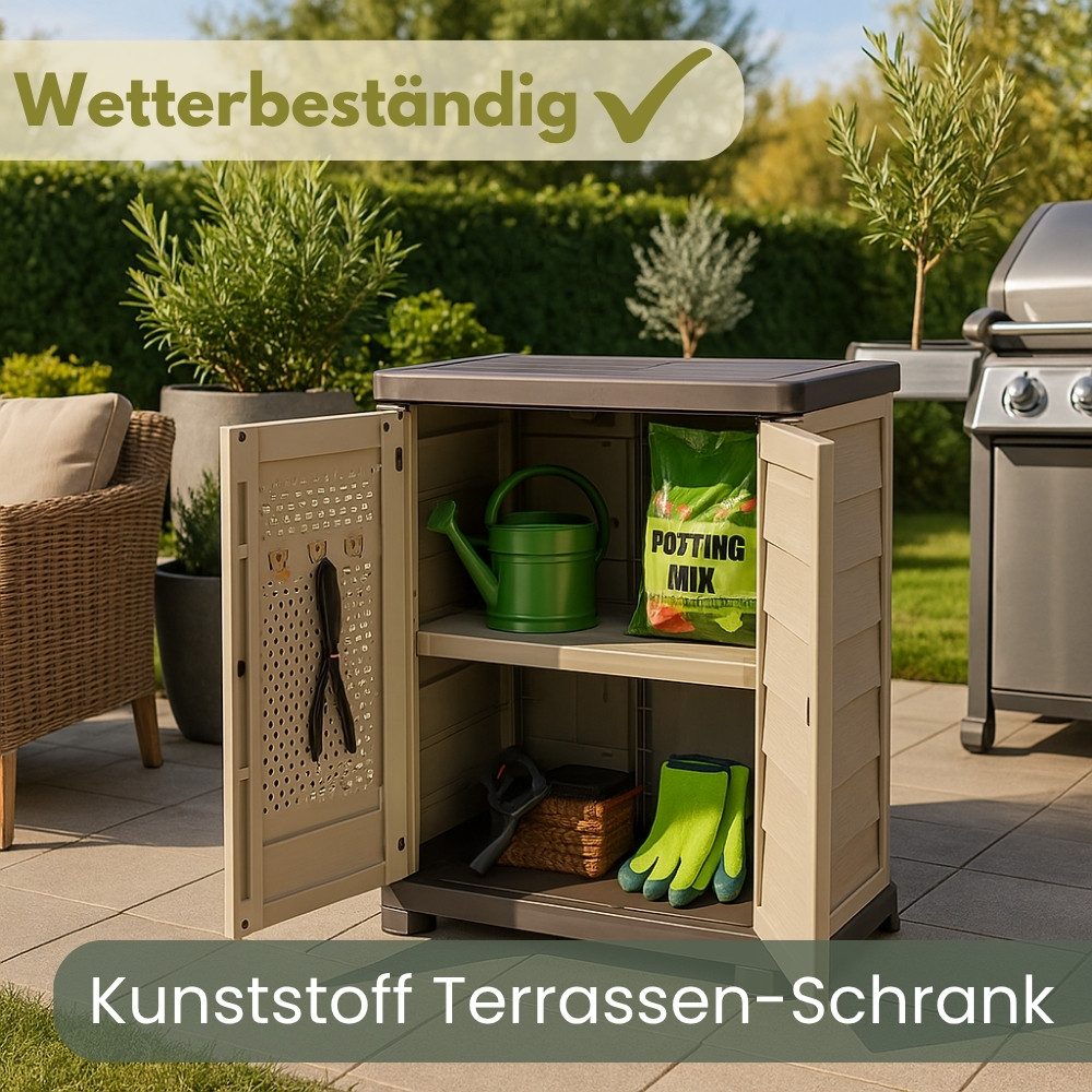 GarPet Garten-Geräteschrank Gartenschrank Wetterfest Outdoor Kunststoff Schrank Balkonschrank – Bild 4 von 5