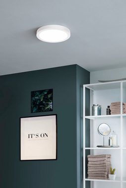 EGLO Deckenleuchte FUEVA-Z, LED fest integriert, warmweiß - kaltweiß, Deckenleuchte in weiß aus Alu - 19,5W - warmweiß - kaltweiß