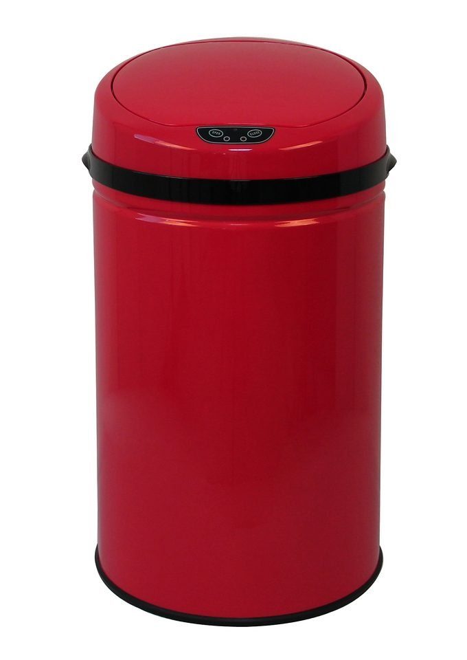 ECHTWERK Mülleimer INOX RED, Infrarot-Sensor, Korpus aus Edelstahl, Fassungsvermögen 30 Liter