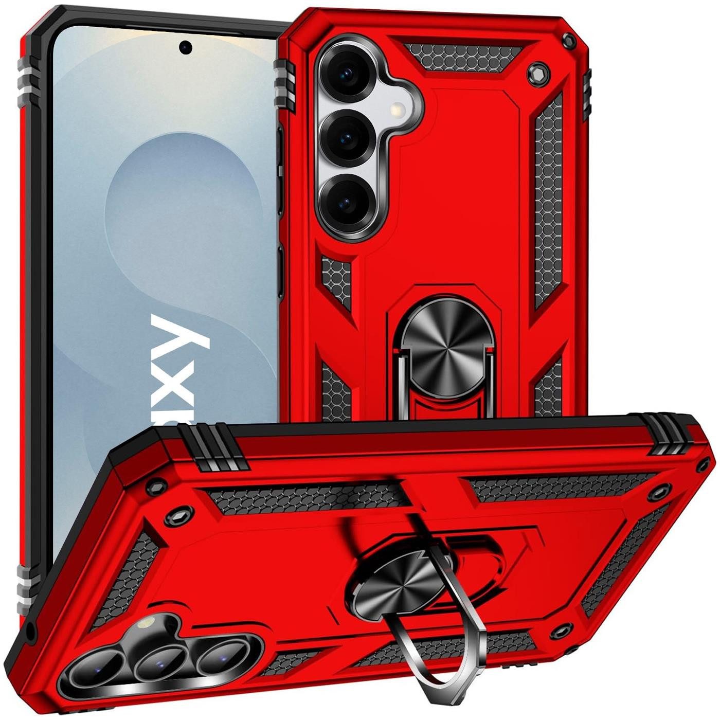 CoolGadget Handyhülle Armor Shield Case für Samsung Galaxy S25 6,2 Zoll, Outdoor Cover mit Magnet Ringhalterung Handy Hülle für Samsung S25