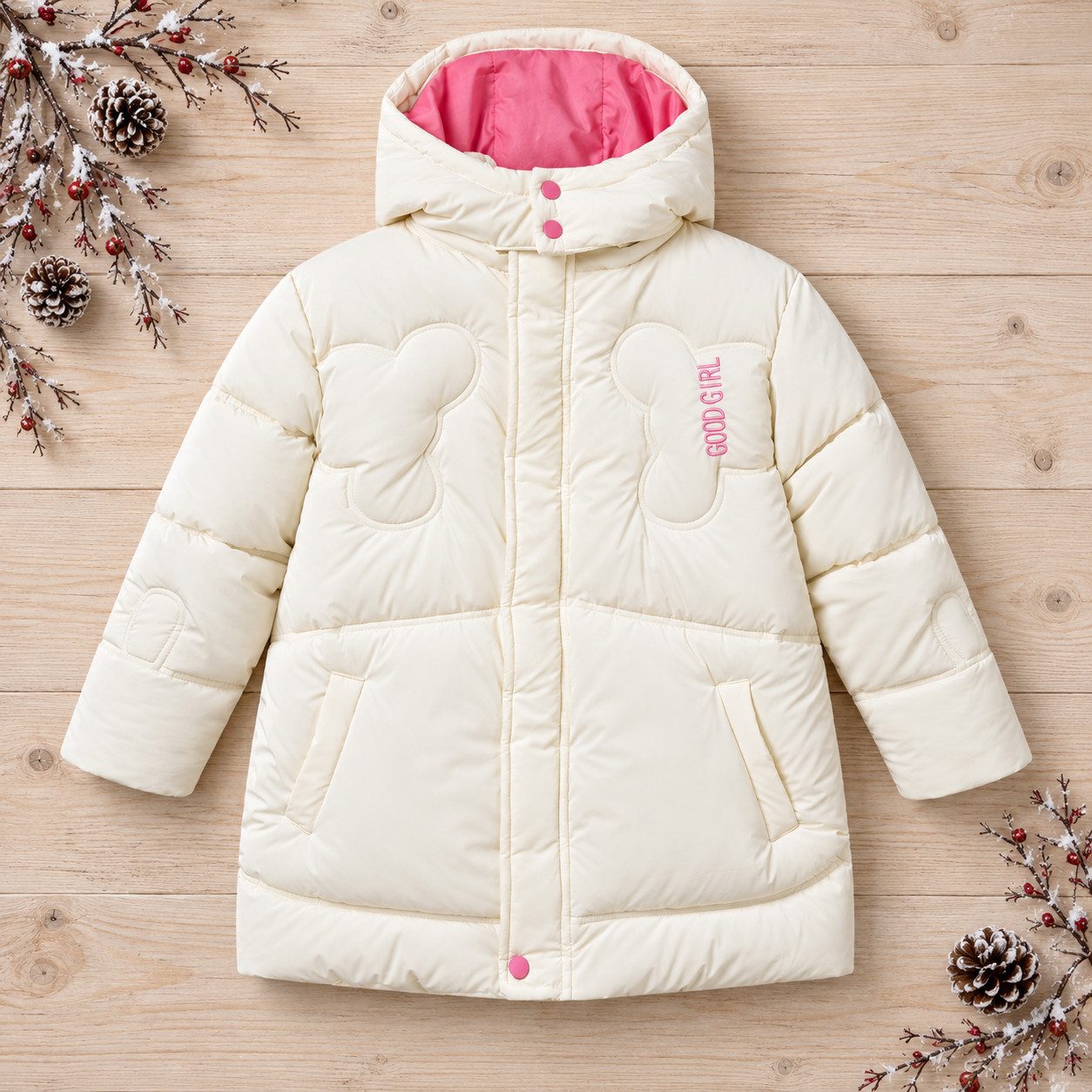 GLO-STORY Winterjacke Glo-Story Kinder Mädchen Winterjacke Jacke mit Kapuze Gr. 104 bis 158 – Bild 5 von 5