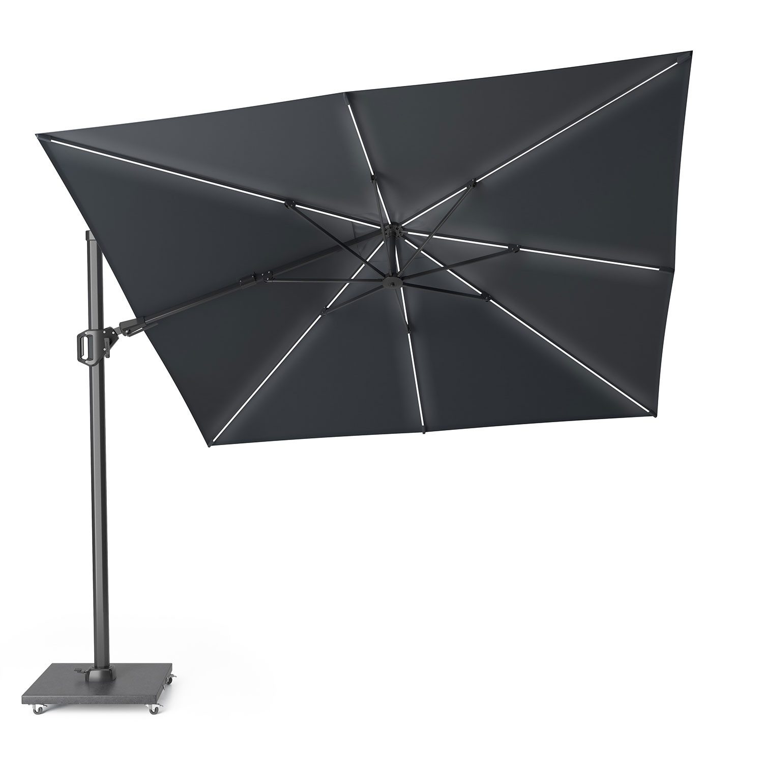 Platinum Sonnenschirm mit LED Beleuchtung Challenger T² Basic 360° kippbar, LxB: 300x300 cm