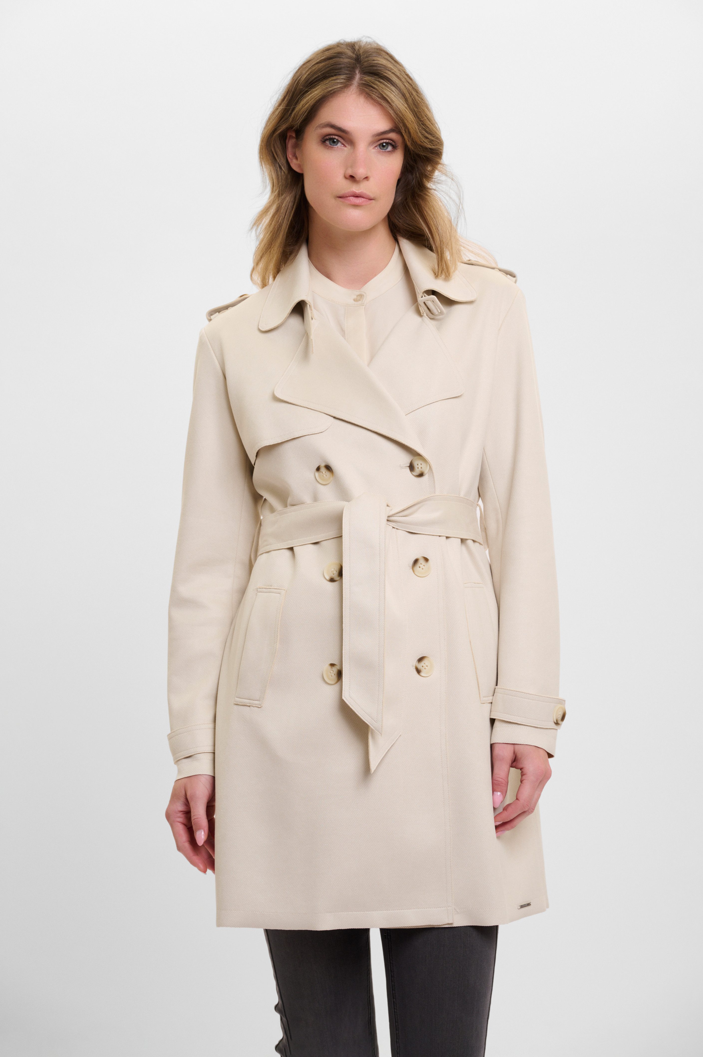 Rino & Pelle Trenchcoat KYONA mit Reverskragen und Bindegürtel günstig online kaufen