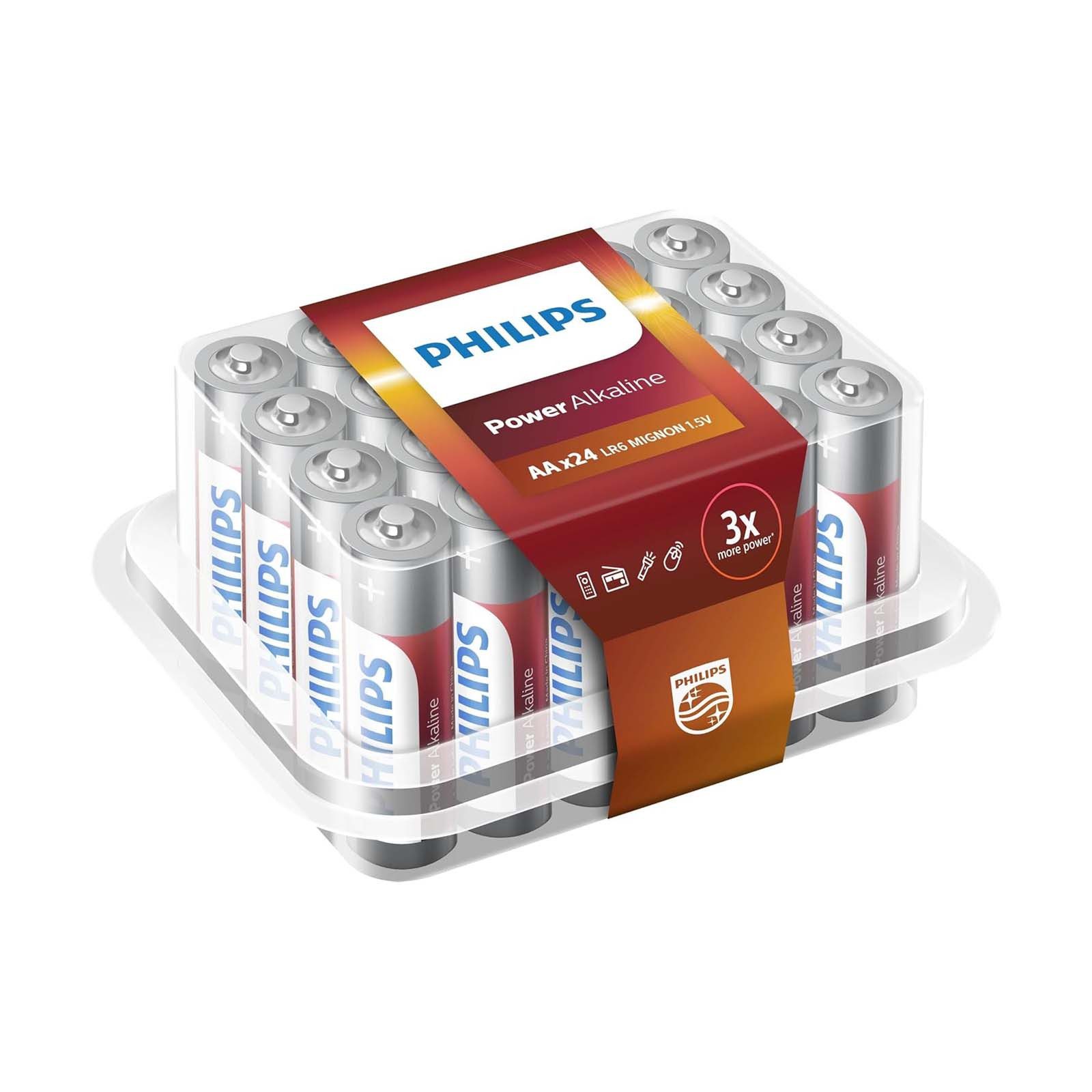 Philips Power Alkaline - AA LR6 Mignon 1.5V Batterie, (24 St), 24er Pack