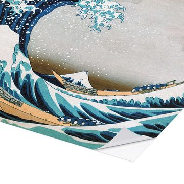 Posterlounge Wandfolie Katsushika Hokusai, Die große Welle vor Kanagawa III, Badezimmer Malerei