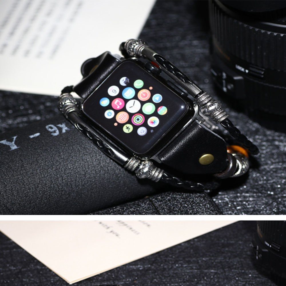 FELIXLEO Uhrenarmband Kompatibel für Leder Apple Klassische 42/44mm Ersatzband Armband Watch