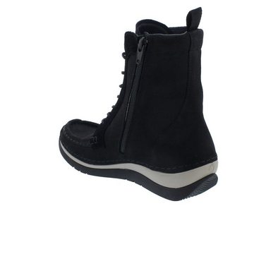 WOLKY OCEAN Timber Nubuck, Black, Schnürung, und Reißverschluss 0490010-000 Schnürstiefelette