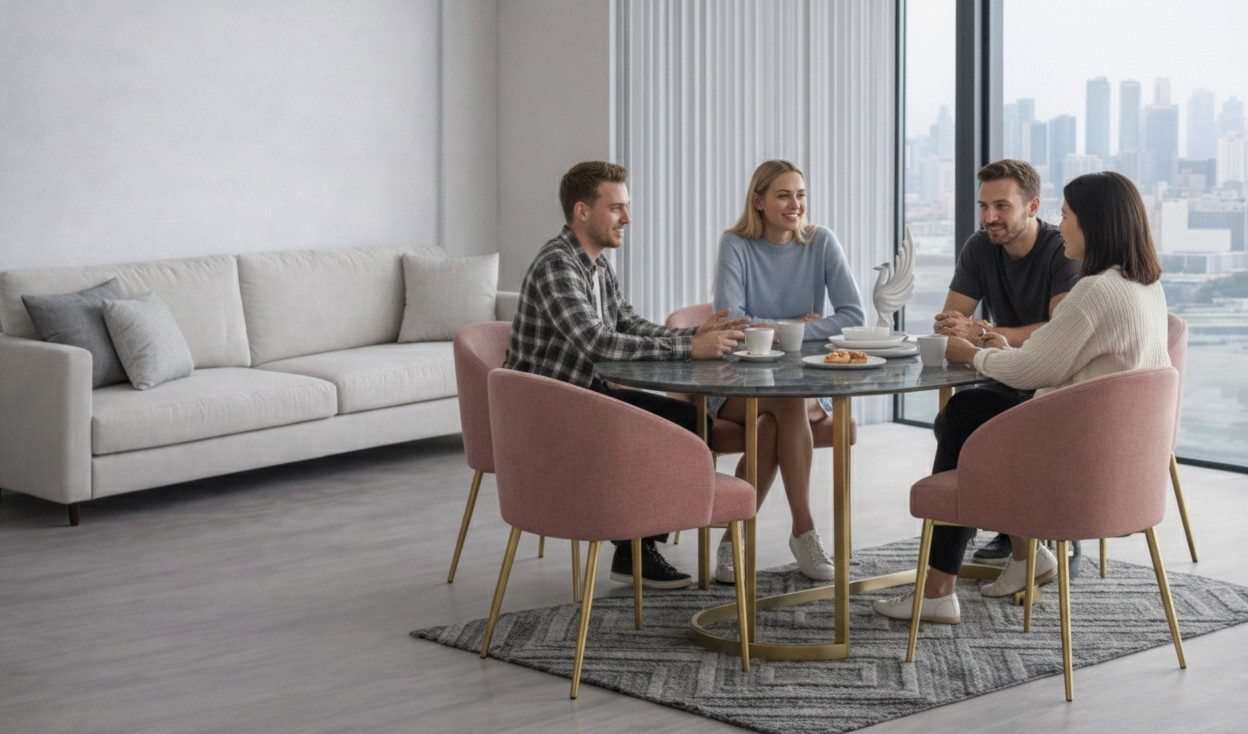 Xlmoebel Esstisch Eleganter Esstisch aus Glas und Edelstahl in Gold für Ihr Zuhause (Tisch, Esstisch), Made in Europa