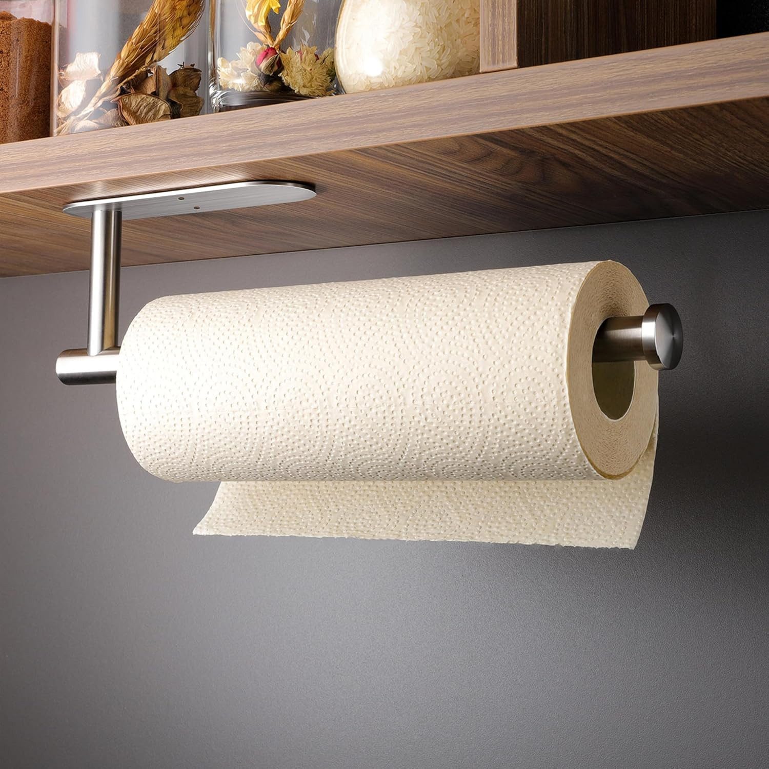 FELIXLEO Küchenrollenhalter Küchenrollenhalter Selbstklebend Unterbau Edelstahl, (1-St)