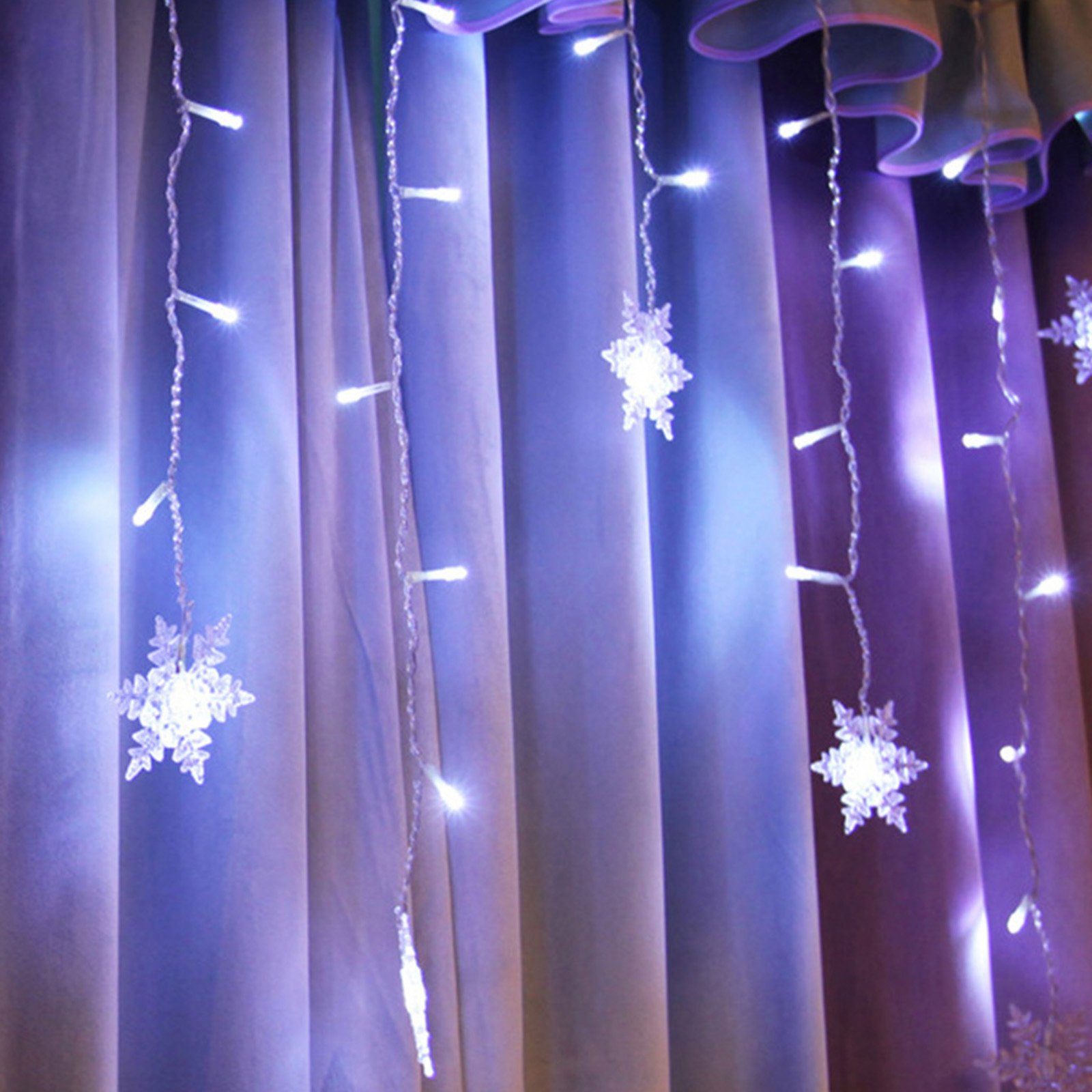 Qualra Lichterkette USB Eiszapfen/Schneeflocke Lichterkette 96 LEDSs Innen günstig online kaufen