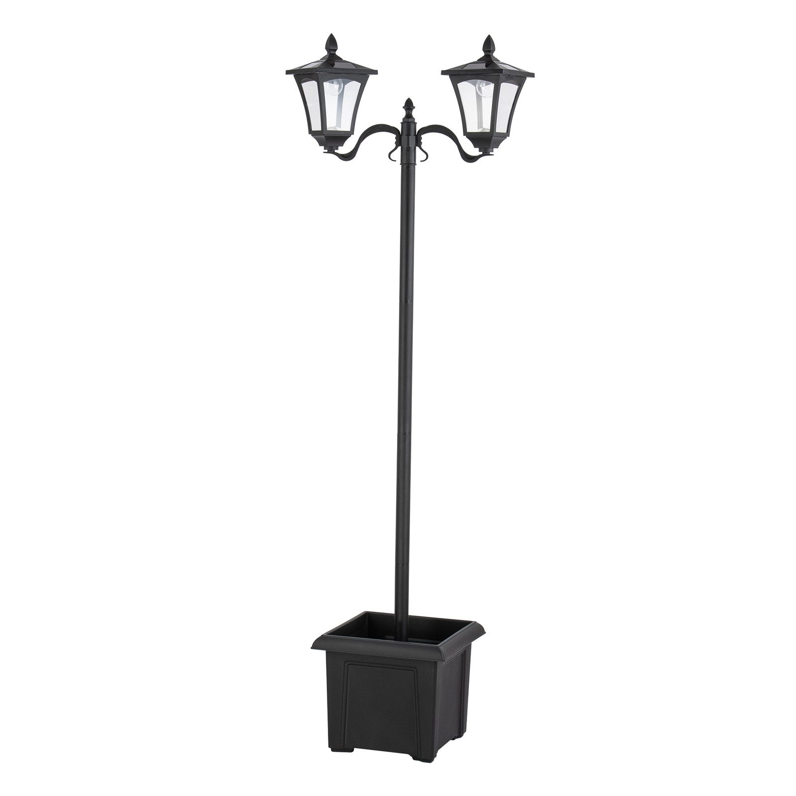 HTI-Living LED Solarleuchte Weglaterne 2-flammig Lescure mit Pflanzkübel, Gartenleuchte Solarlampe