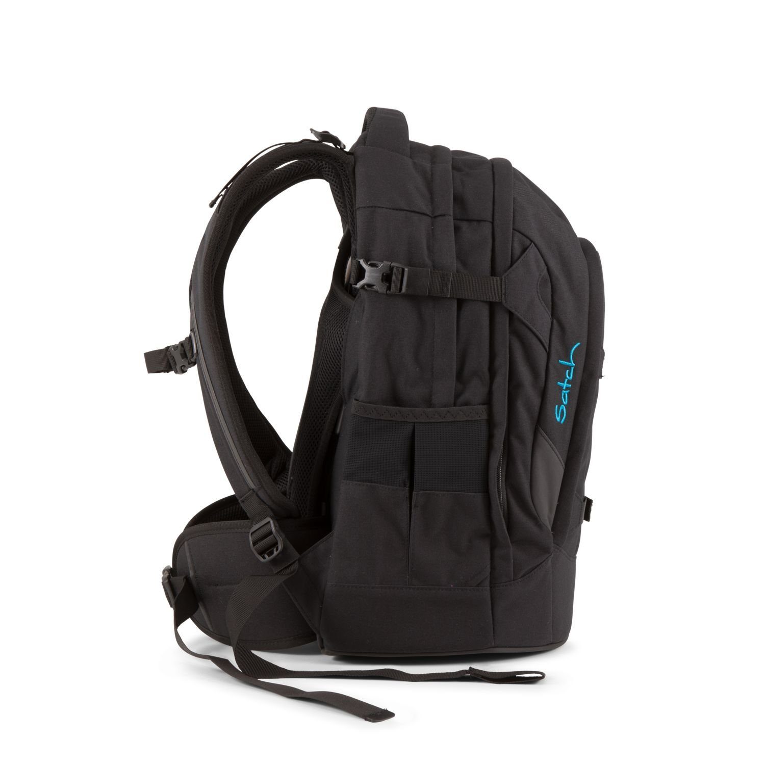 Satch Schulranzen Schulrucksack-Set PACK Black Bounce 2-teilig (2-teilig), Laptop-Fach, Your-Size-System, Schulranzen