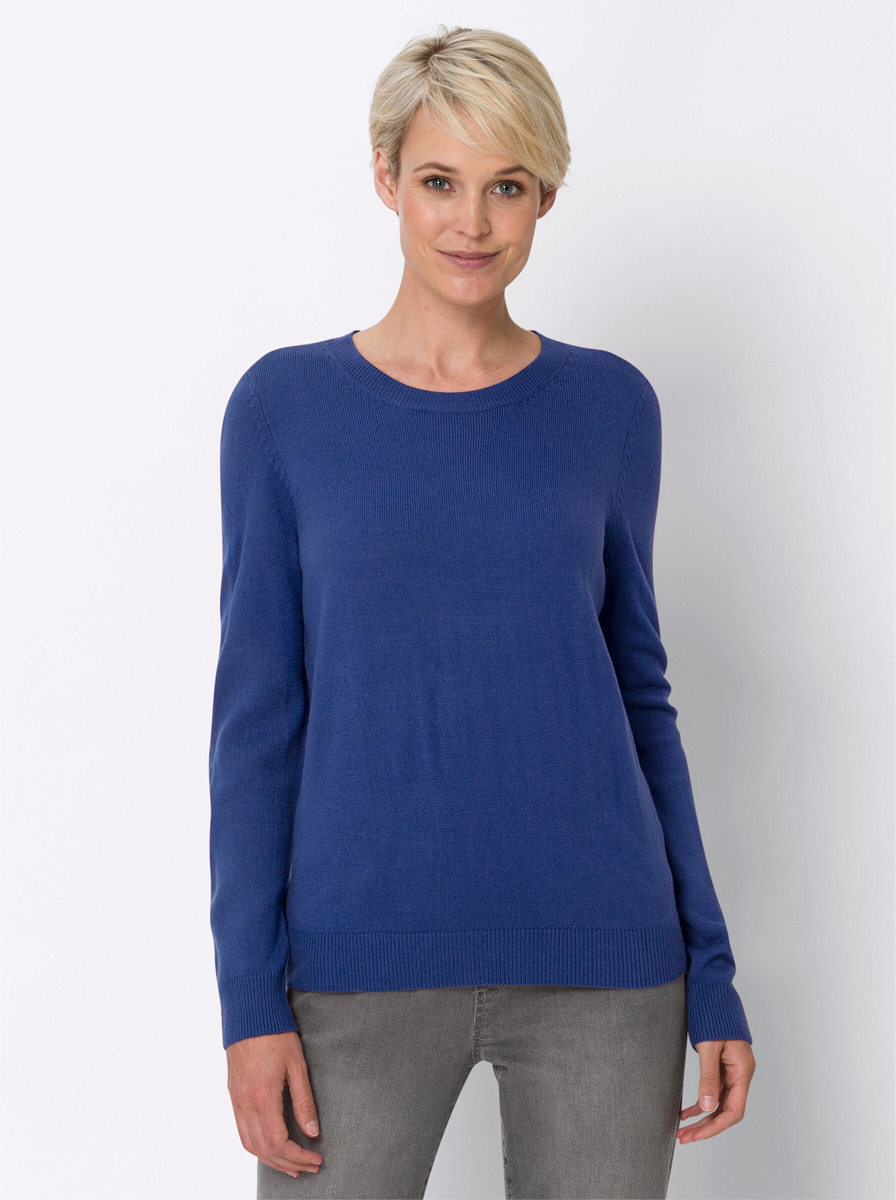 Sieh an! Strickpullover royalblau