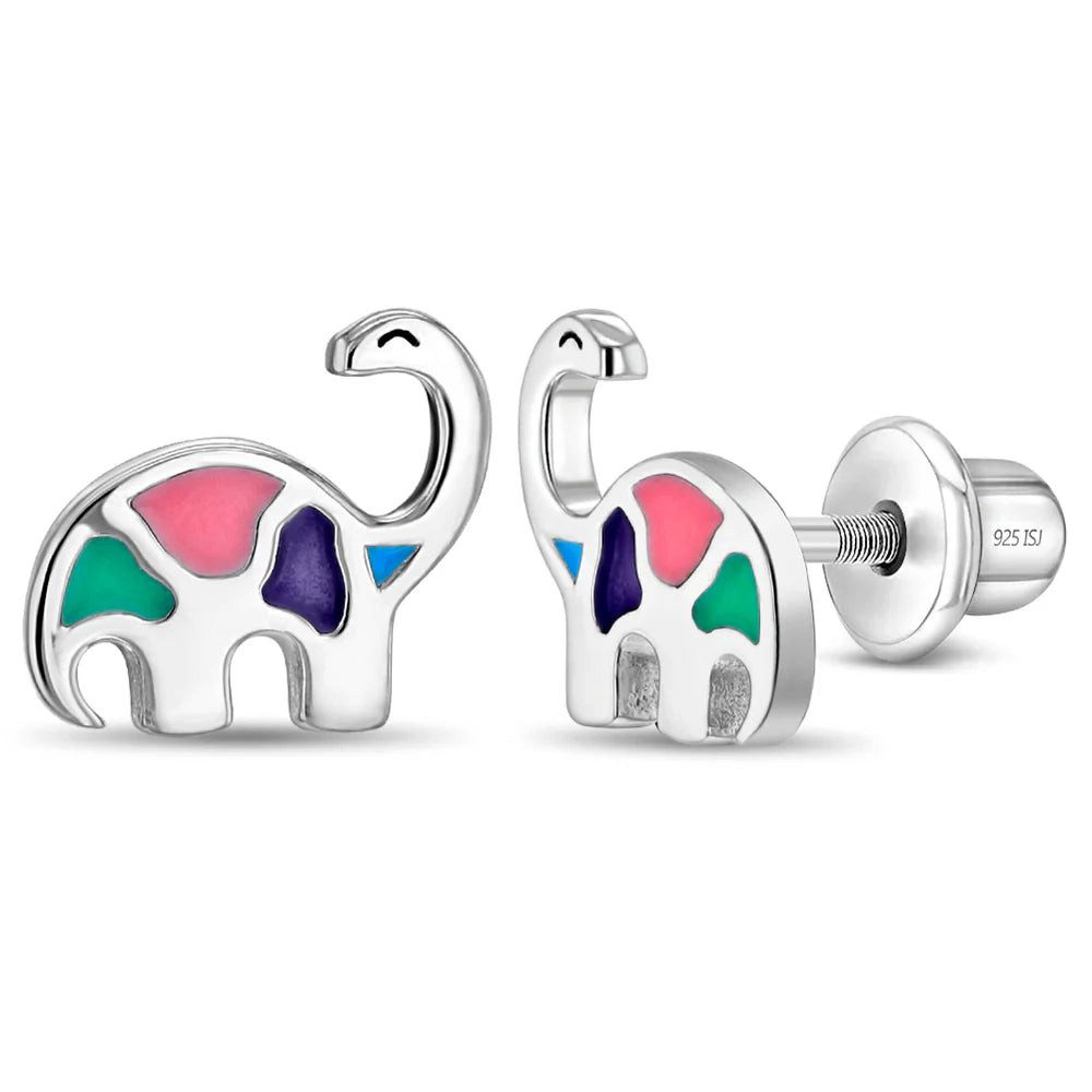 schmuck23 Paar Ohrstecker Kinder Ohrringe Dino 925 Silber (Geschenkset), incl. Schraubverschluss