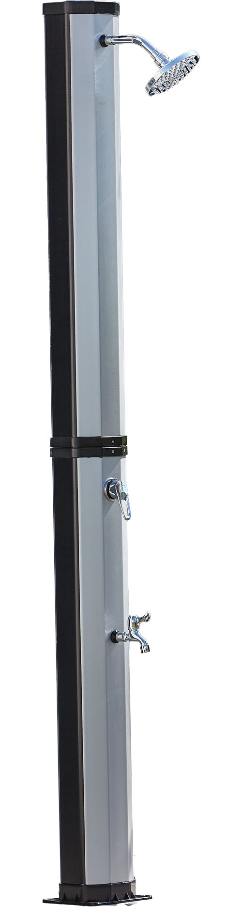 SUMMER FUN Gartendusche Solar Dusche, 35L, schwarz/silber, H217cm 2 teilig (Packung, 1 St)