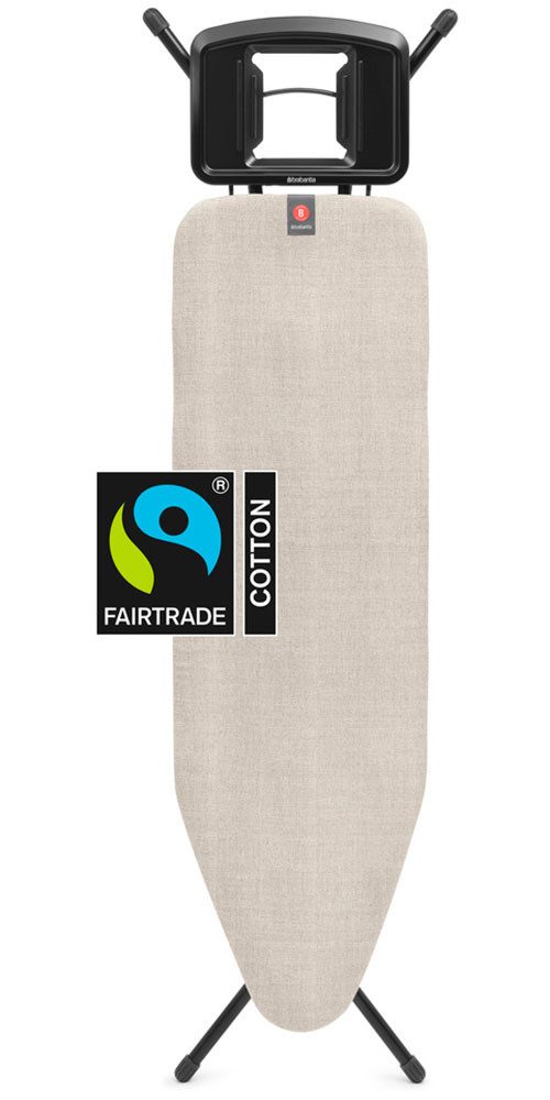 Brabantia Bügelbrett Bügeltisch B, 124 x 38 cm, Dst-Mulde Solide, Bügelfläche 124x38 cm, Fairtrade-zertifiziert