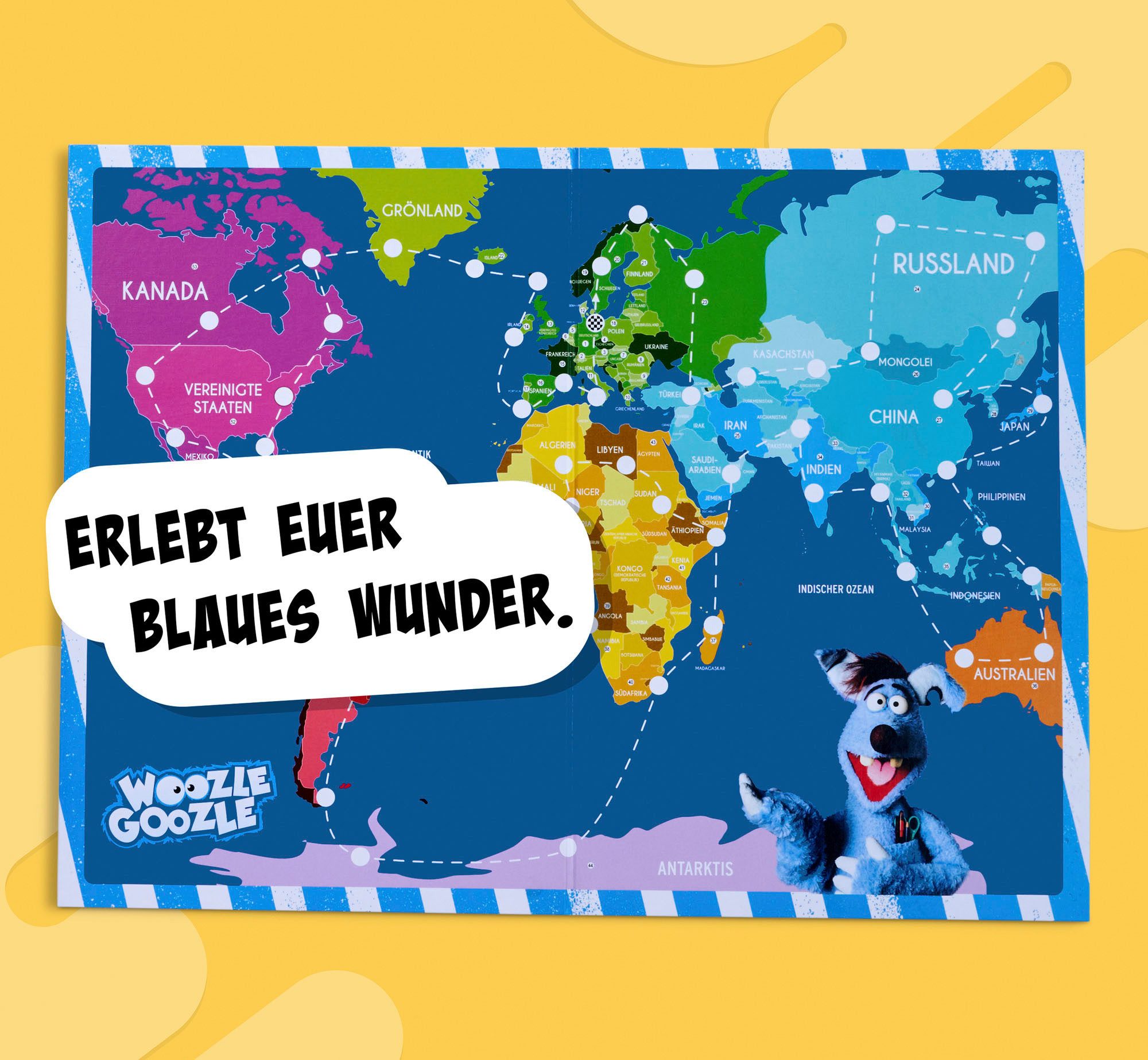 Noris Spiel Wooozle Goozle, Um die Welt woozlen!, Lernspiel, Made in Germany