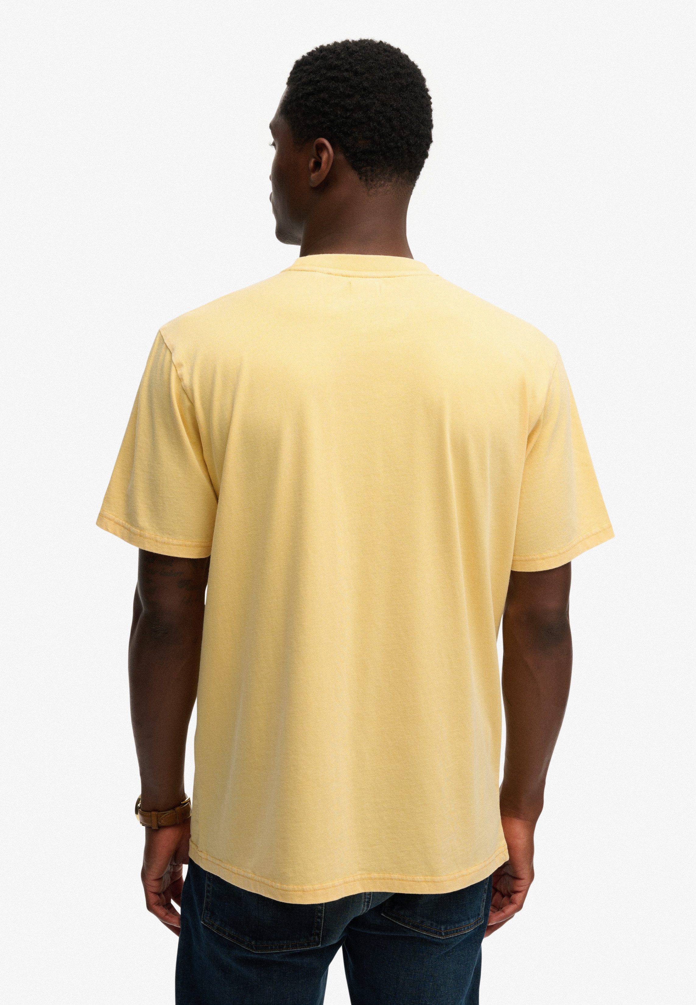 Superdry Rundhalsshirt ROADSIDE TRADE LOOSE TEE Loose Fit, aus Baumwolle und Single Jersey, mit Druck, pflegeleicht