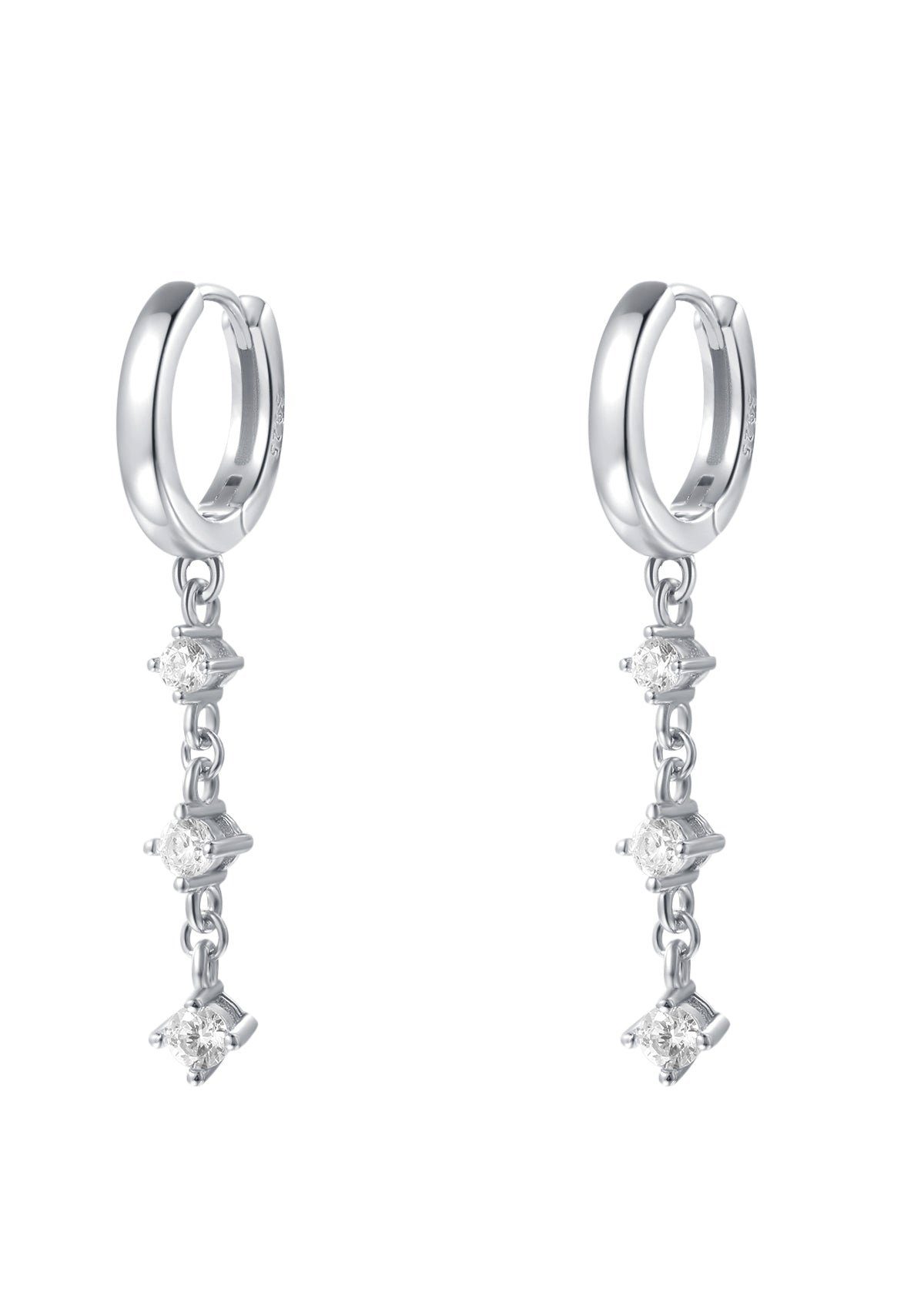 Hey Happiness Paar Ohrhänger Tropfen Creolen Silber 925 Damen Zirkonia, Sil günstig online kaufen