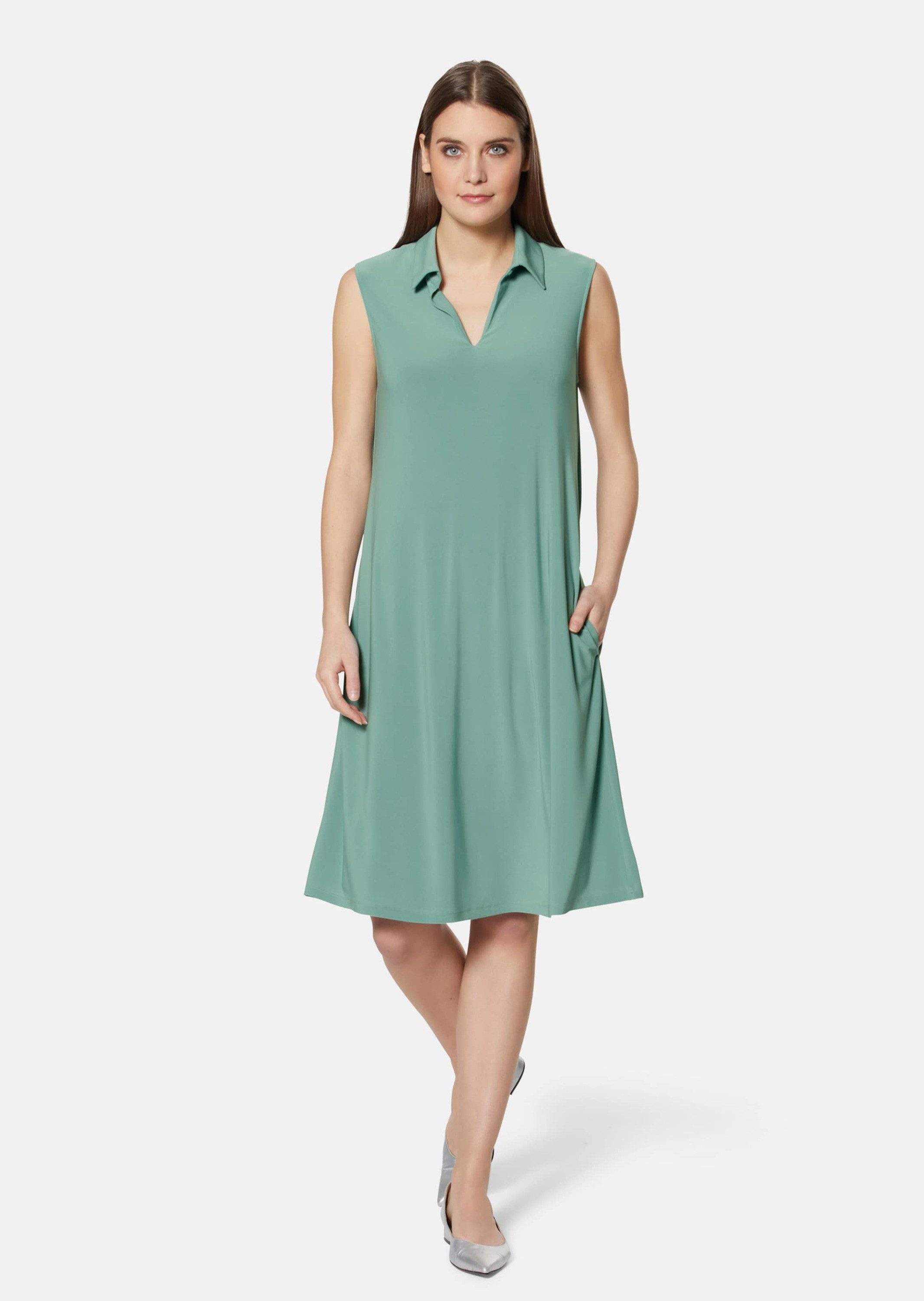 Midikleid Ärmelloses Sommerkleid mit V-Ausschnitt