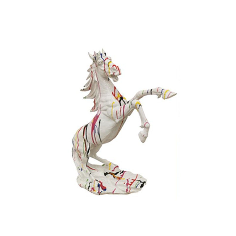 Xlmoebel Tierfigur Pferde Skulptur aus Kunststoff auf Ständer 92cm Neu, Made in Europa