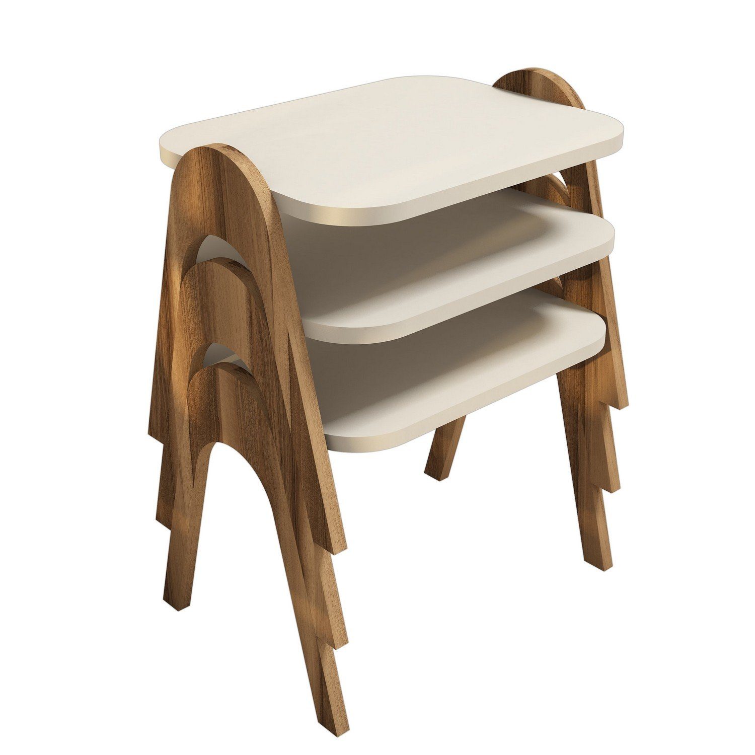 Skye Decor Couchtisch 100% MELAMINE COATED PARTICLE BOARD, 42 cm x 35,5 cm x 48,6 cm T2822 (3-St)
