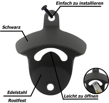 RefinedFlare Flaschenöffner Einschraubbarer Bierflaschenöffner aus Edelstahl zur Wandmontage (10-tlg)