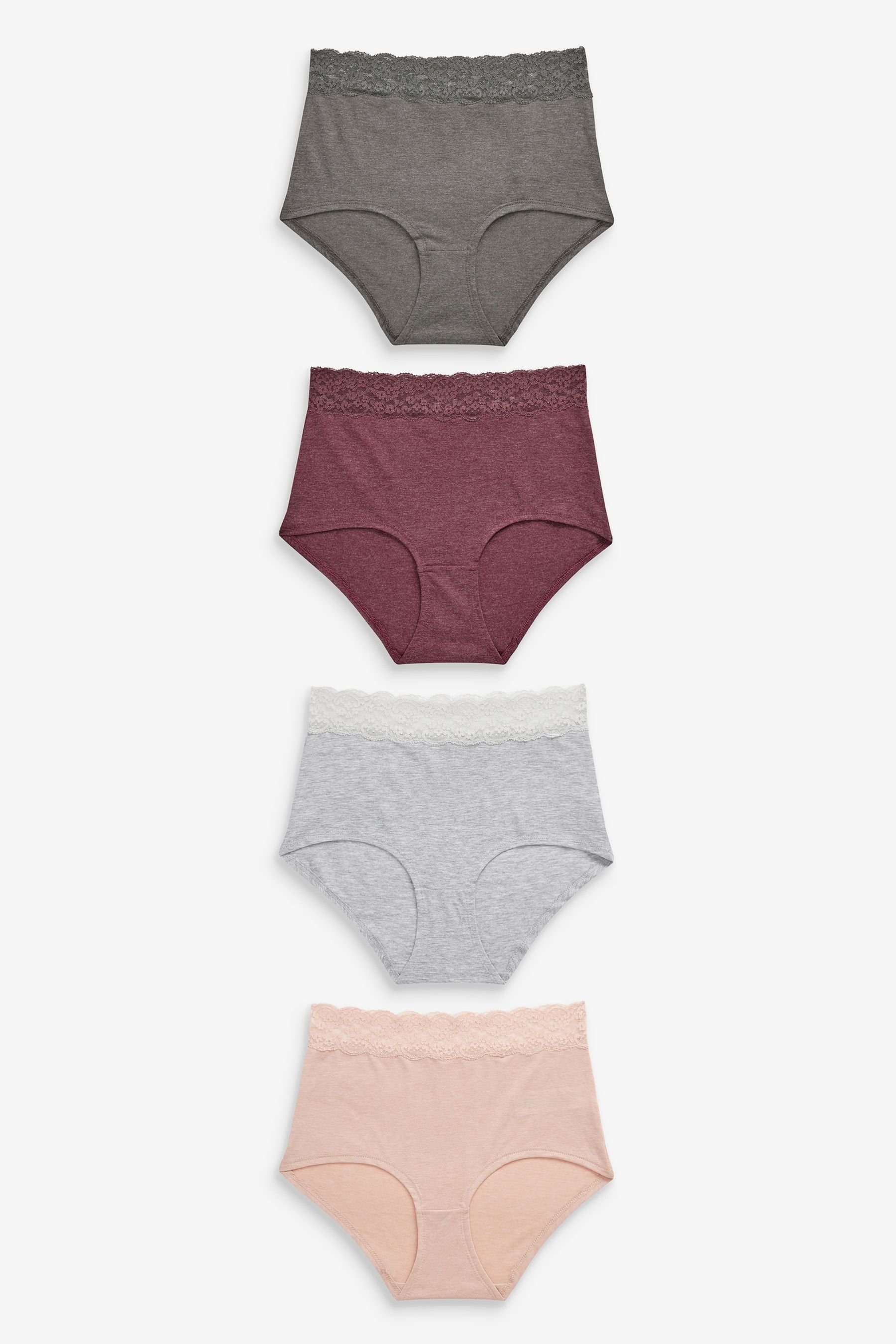 Taillenslip Spitzenslips, 4er-Pack, voll bedeckend