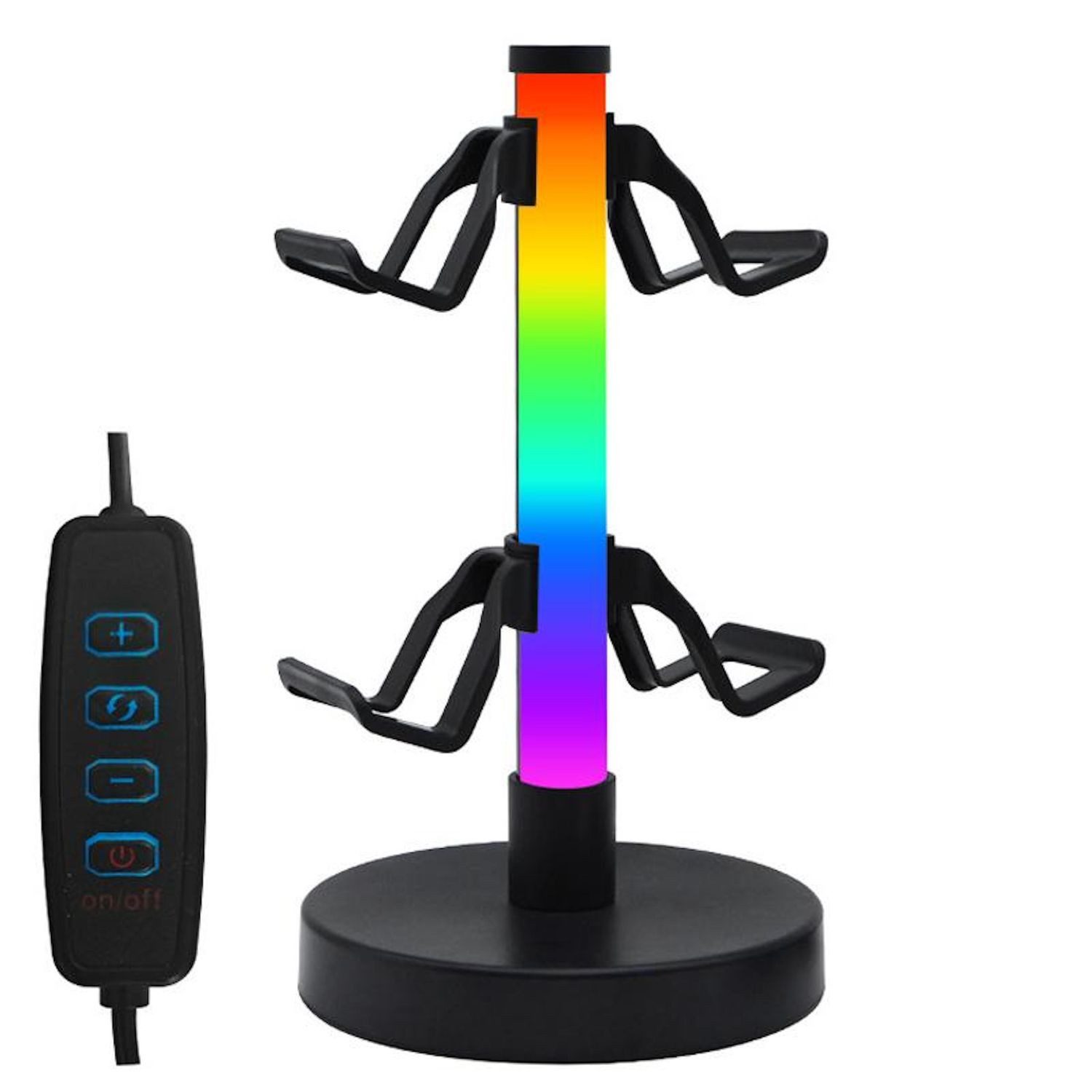 Wigento Handyhülle RGB Gaming Headset- & Controller-Ständer Ambient Light (Wired Control), RGB-Beleuchtung, Kabelsteuerung, Stabil, Rutschfest