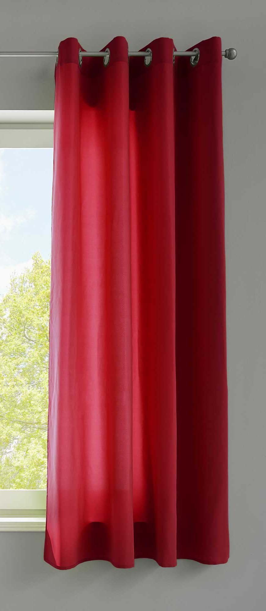 Vorhang, Gardinenbox, Ösen (1 St), blickdicht, Microfaser, Schal Ösen »Berlin« Blickdicht Matt 20405N Bordeaux