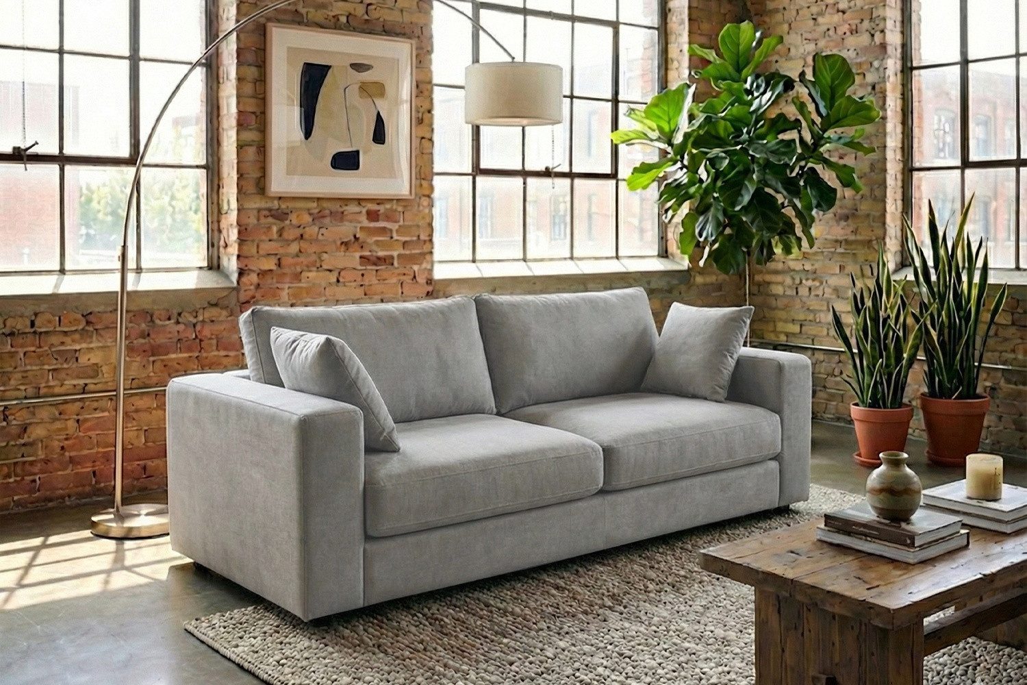 KAWOLA 3-Sitzer AMINA Stoff Couch - Gemütlichkeit - Wohnzimmer Sofa - 3 Sitzer, Modernes Sofa für Drei, hochwertiger Bezug, toller Sitzkomfort