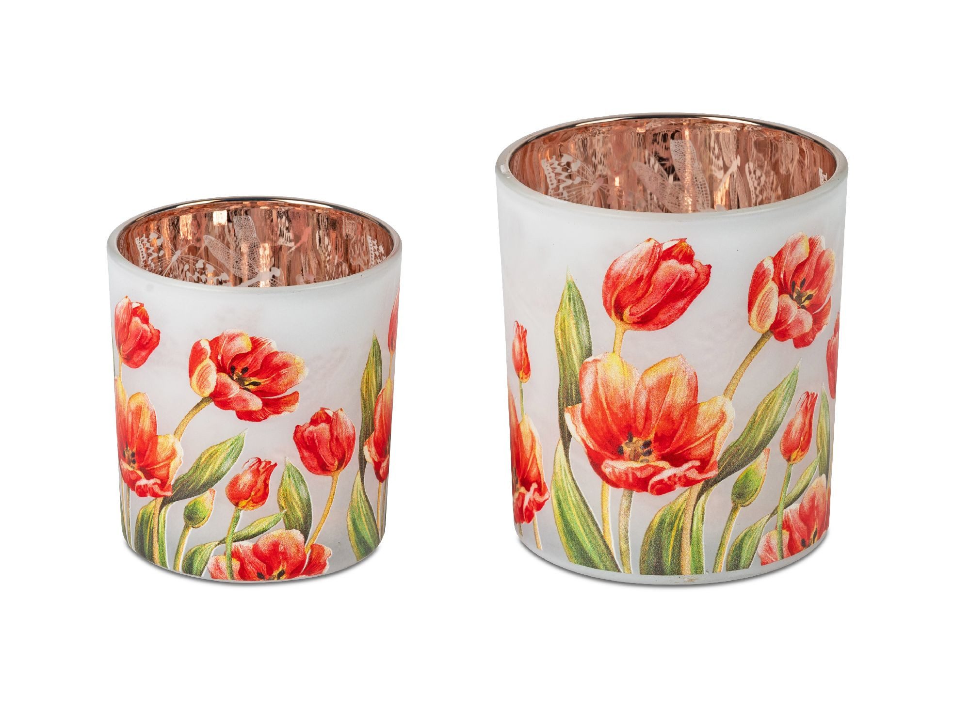 formano Windlicht Frühlingszeit, Höhe: 10cm, Farbe: Mehrfarbig, Motiv: Tulpen