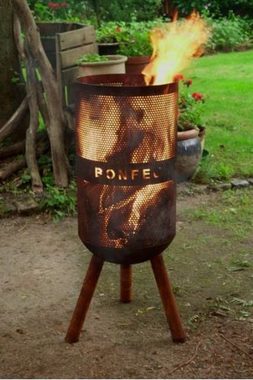 BonFeu Feuerkorb Bonfeu BonVes Feuerkorb mit Grillrost, steht auf 3 Beinen