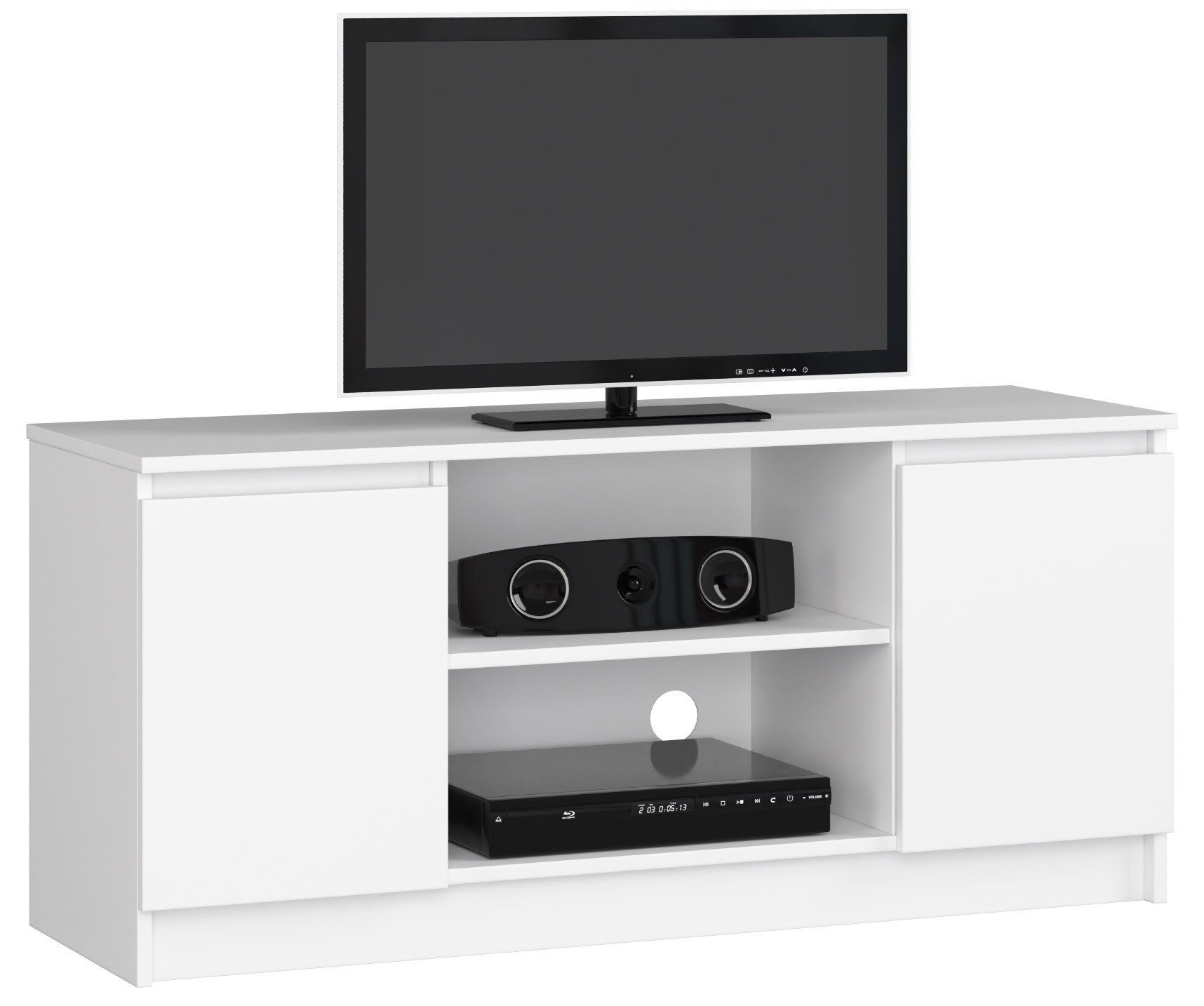 Home Collective TV-Schrank 120cm breit mit zwei Türen und zwei offenen Rega günstig online kaufen