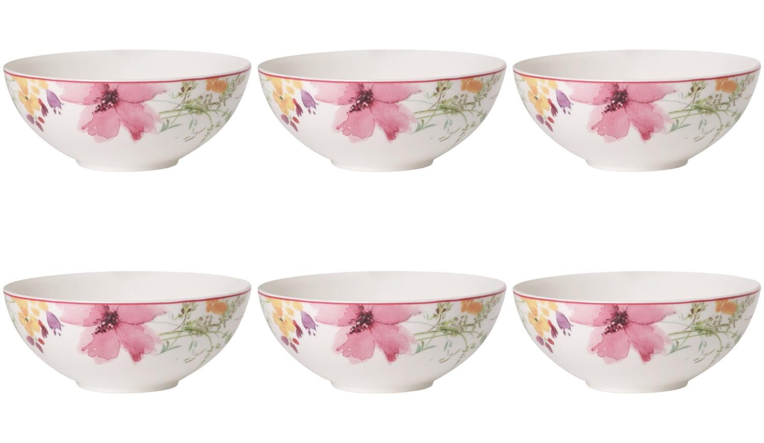 Villeroy & Boch Dessertschale Mariefleur Basic, Porzellan, Spülmaschinengeeignet, Mehrfarbig, Motiv: Blumen