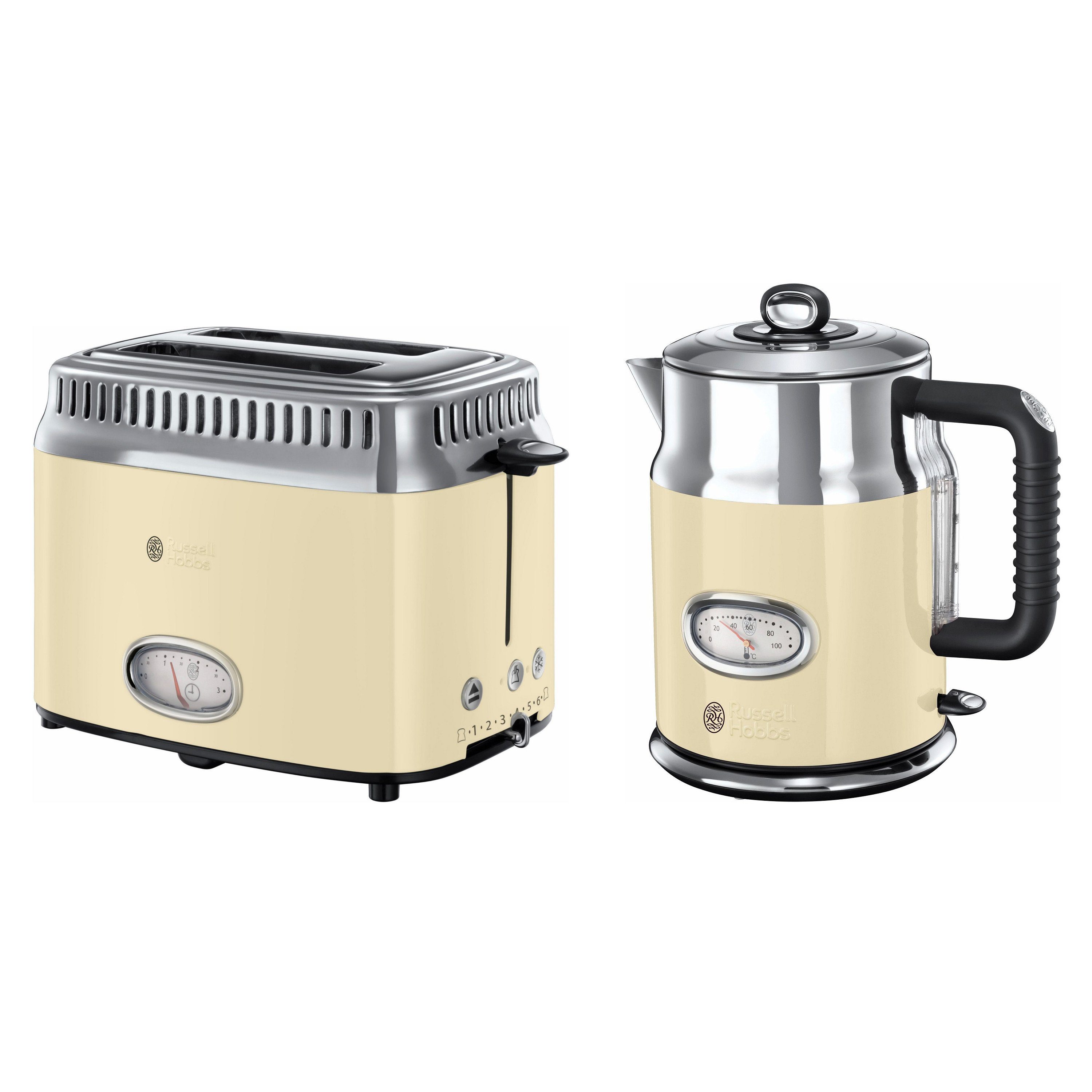 RUSSELL HOBBS Küchenorganizer-Set Frühstücks-Set Retro Vintage Cream