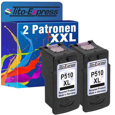 Tito-Express 2er Set ersetzt Canon PG-510 PG 510 PG510 XL CL-511 Black Tintenpatrone (für Pixma MP230 MP280 MP495 MP270 MX360 MX420 iP2700 MP250)