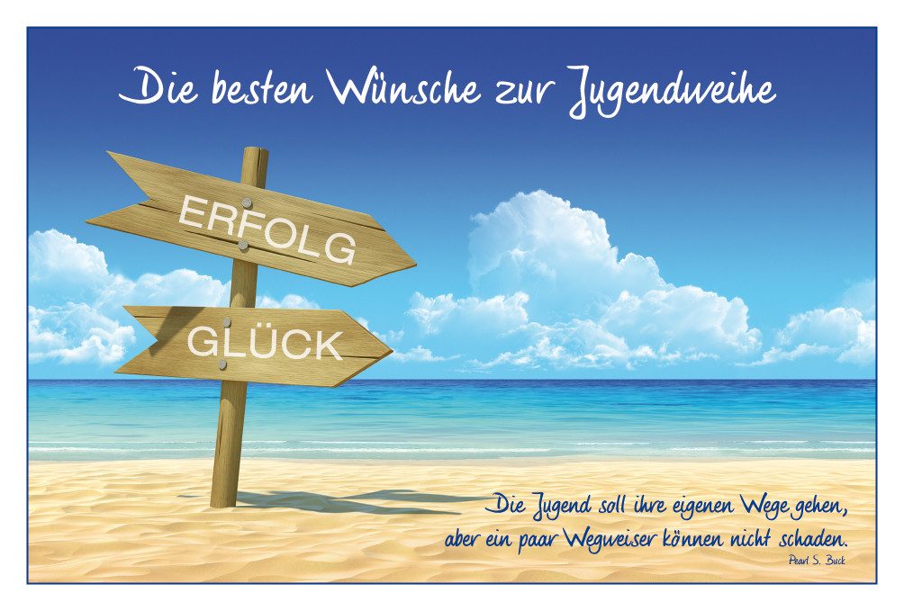 Grußkarten Jugendweihe - Glückwunschkarte im Format 11,5 x 17 cm mit