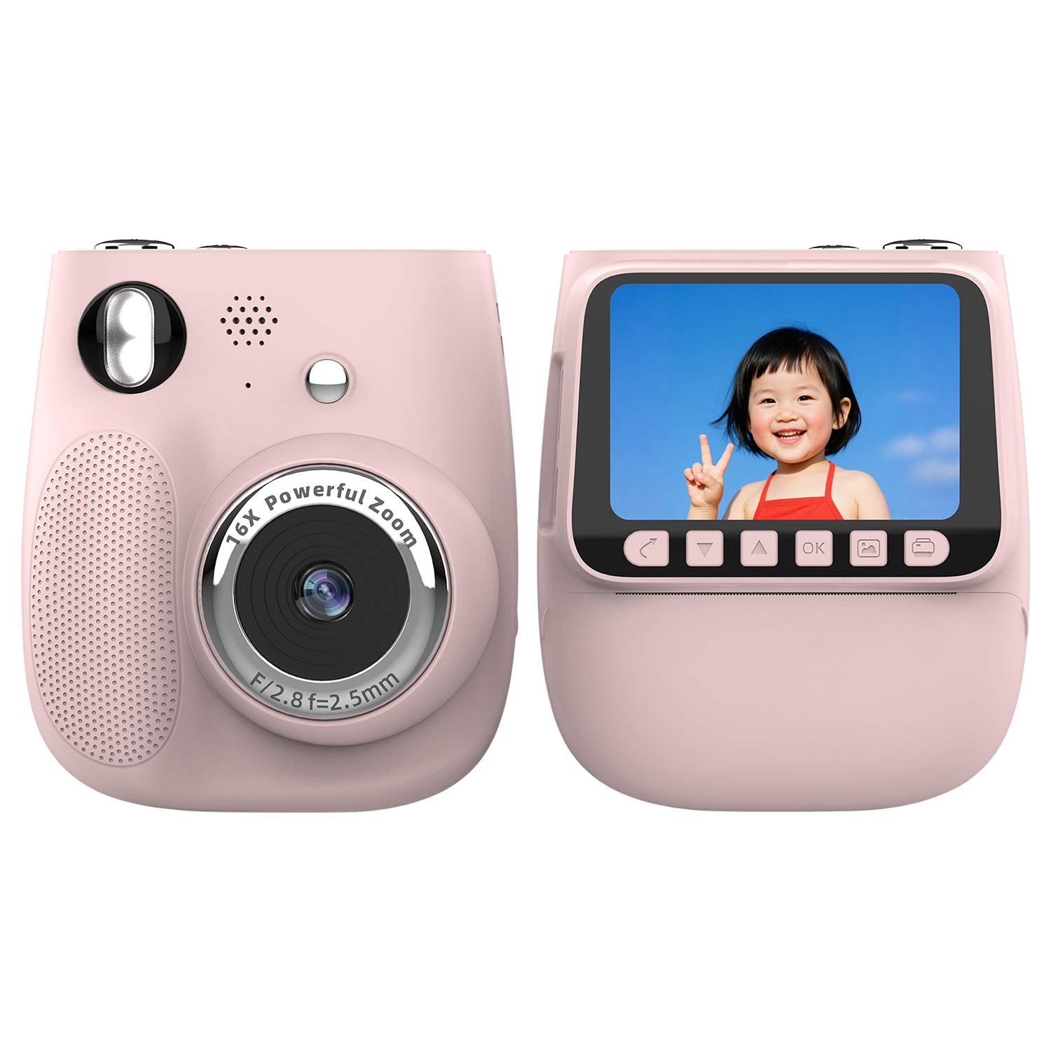 Refttenw Kinderkamera Sofortbildkamera,1080P,22 Bilderrahmen und 9 Filter Sofortbildkamera