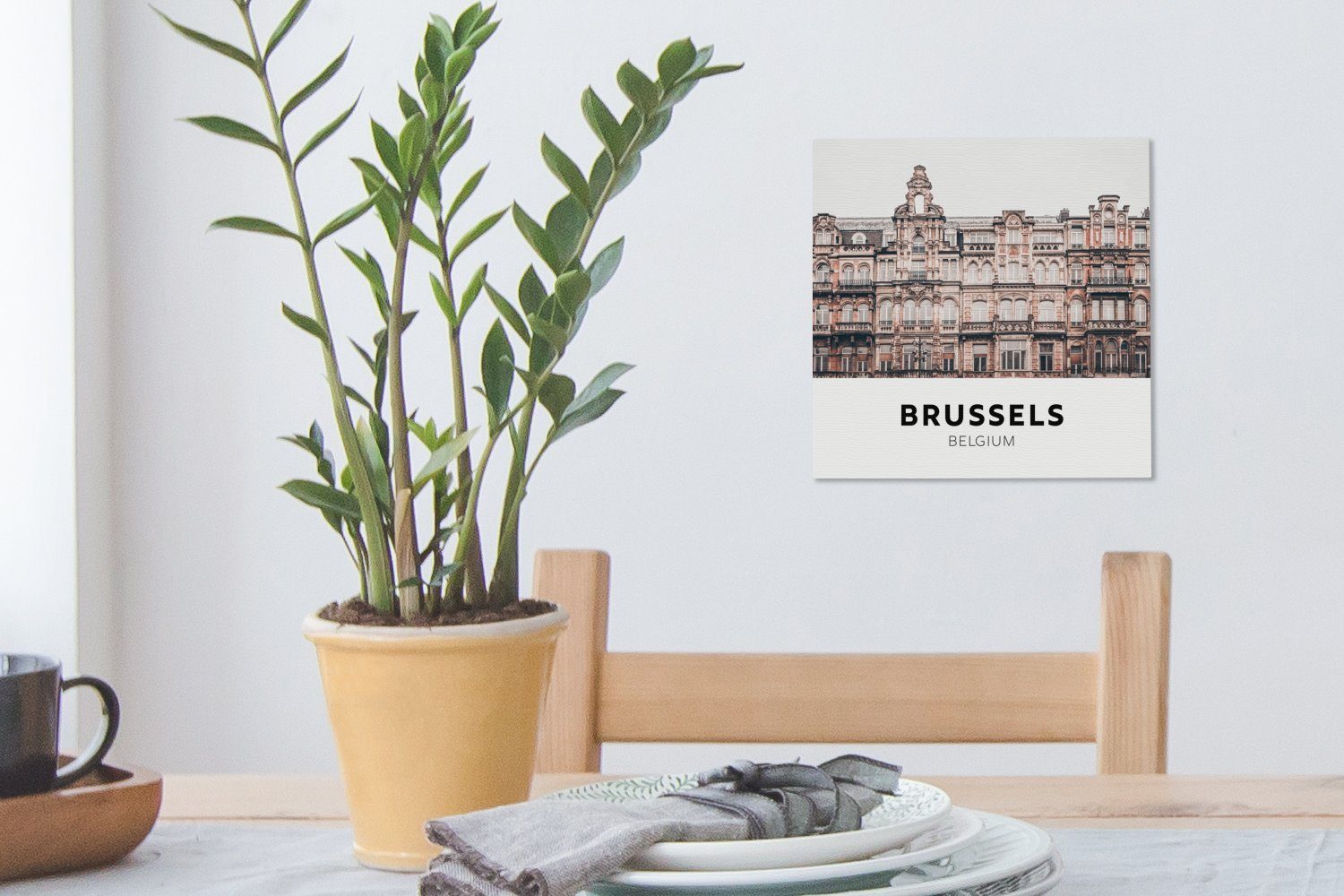 St), Brüssel Häuser, Leinwand Wohnzimmer Belgien für - OneMillionCanvasses® Schlafzimmer (1 - Bilder Leinwandbild
