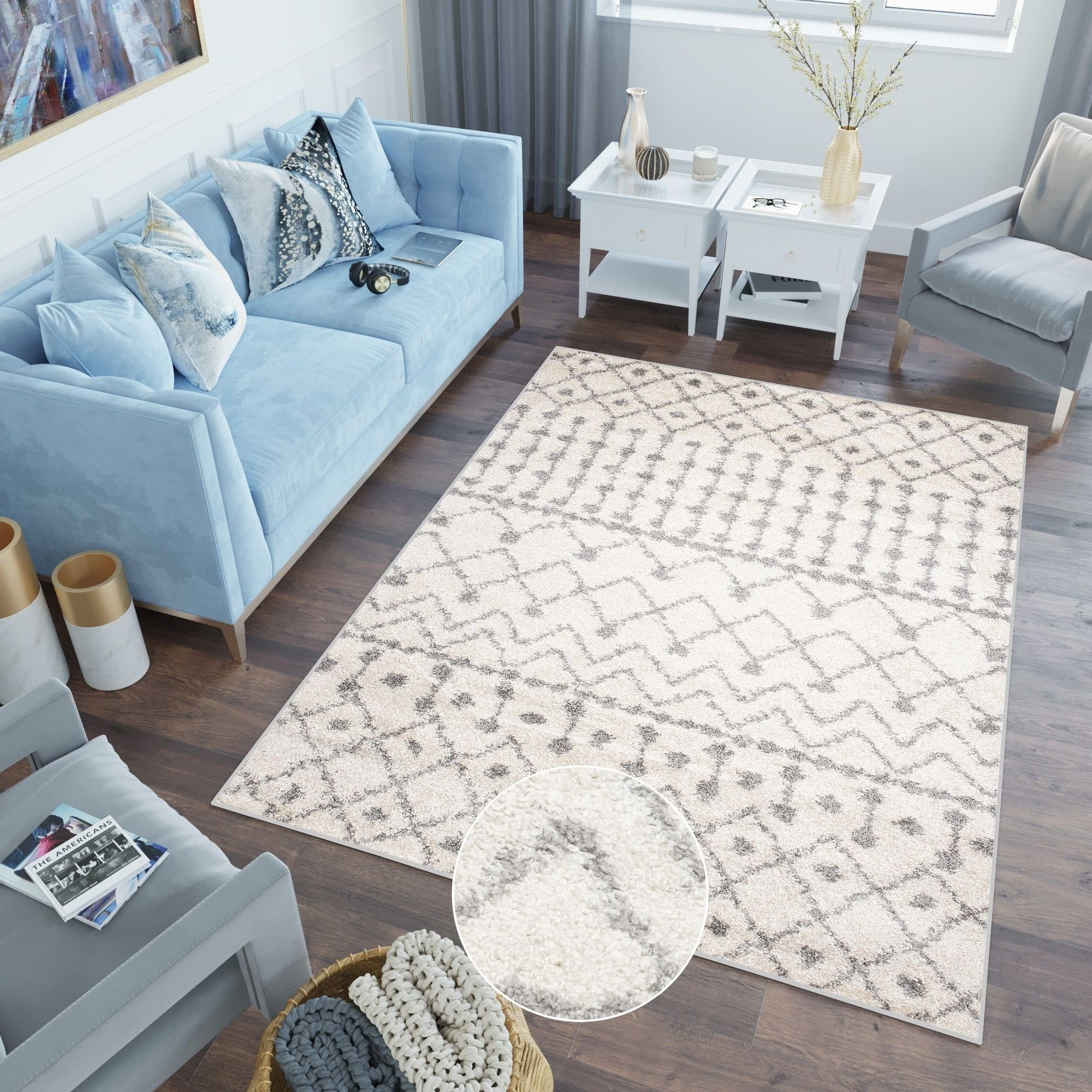 Tapiso Hochflor-Teppich DELHI, rechteckig, Höhe: 30 günstig online kaufen