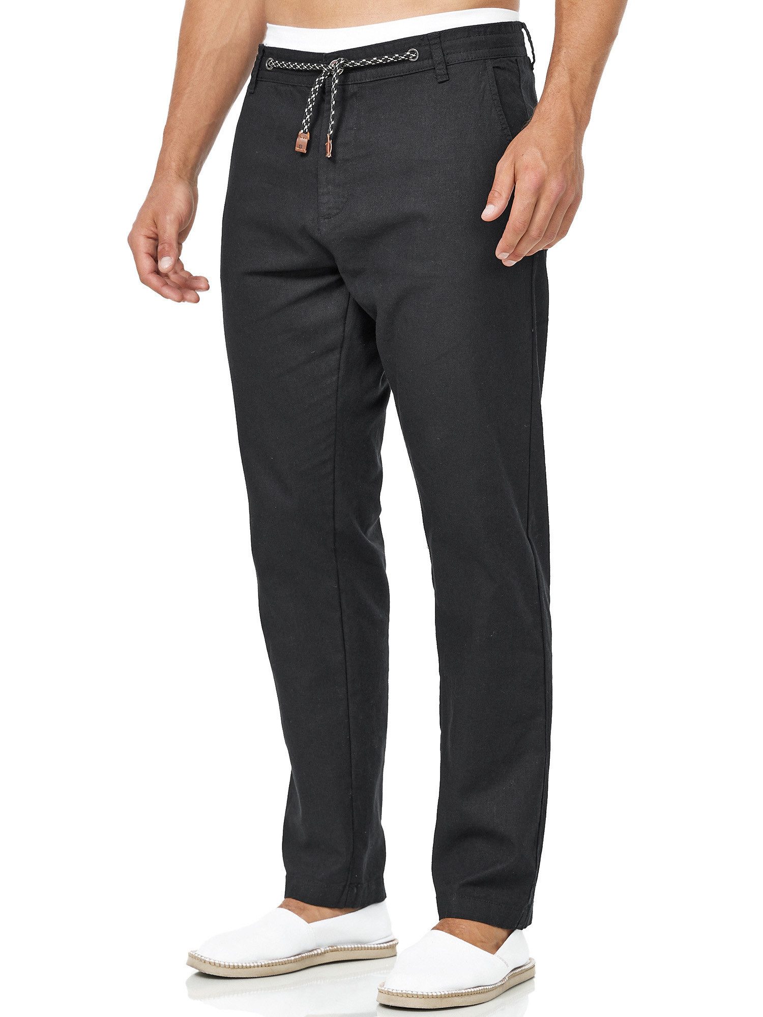 Indicode Leinenhose Herren Veneto Sommerhose Leinen Herrenhose leichte Sommerhose mit Kordelzug
