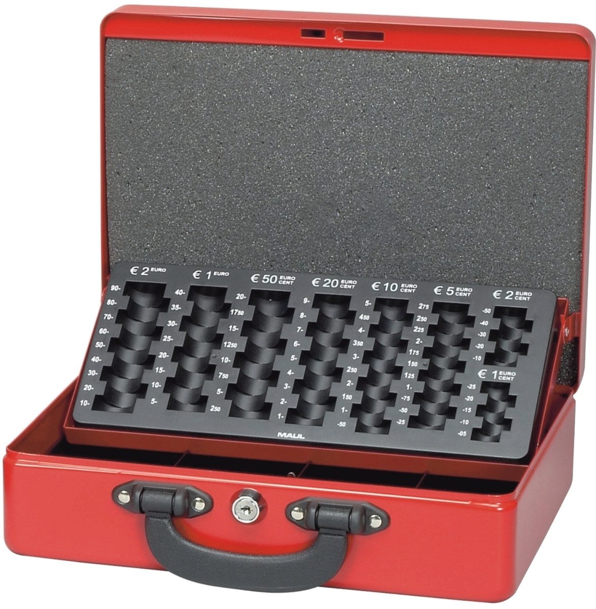 MAUL Geldkassette Geldkassette 30x24,5x9,3 cm mit Euro-Zähleinsatz rot