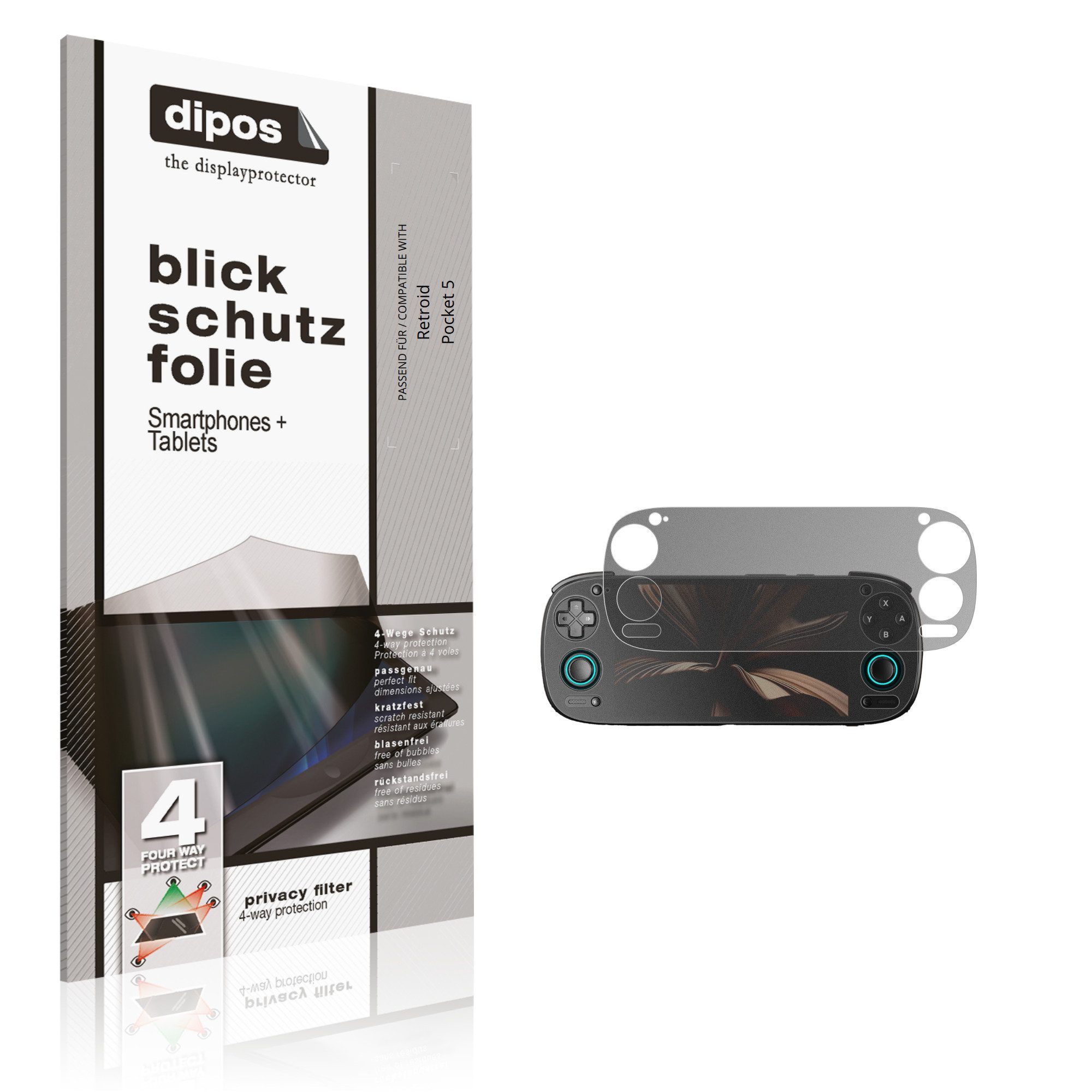 dipos Displayschutzfolie Schutzfolie für Retroid Pocket 5, 1 Stück, Displayschutz Schutz Folie Made in Germany