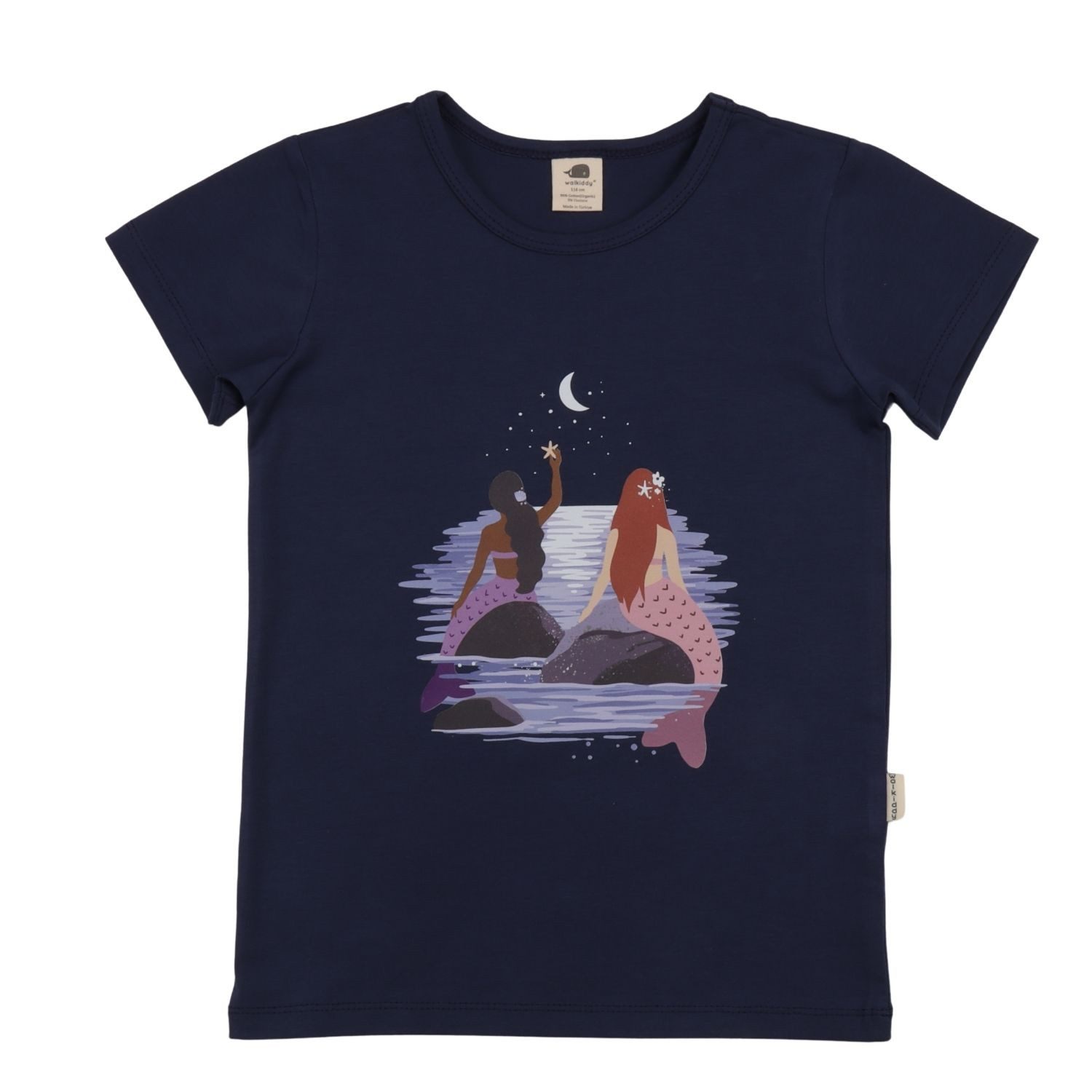 Walkiddy T-Shirt Walkiddy Mermaids Kinder Bio Baumwolle GOTS Dark Blue Bio Baumwolle,GOTS, Kinderbekleidung,nachhaltige Klamotten,T-Shirt
